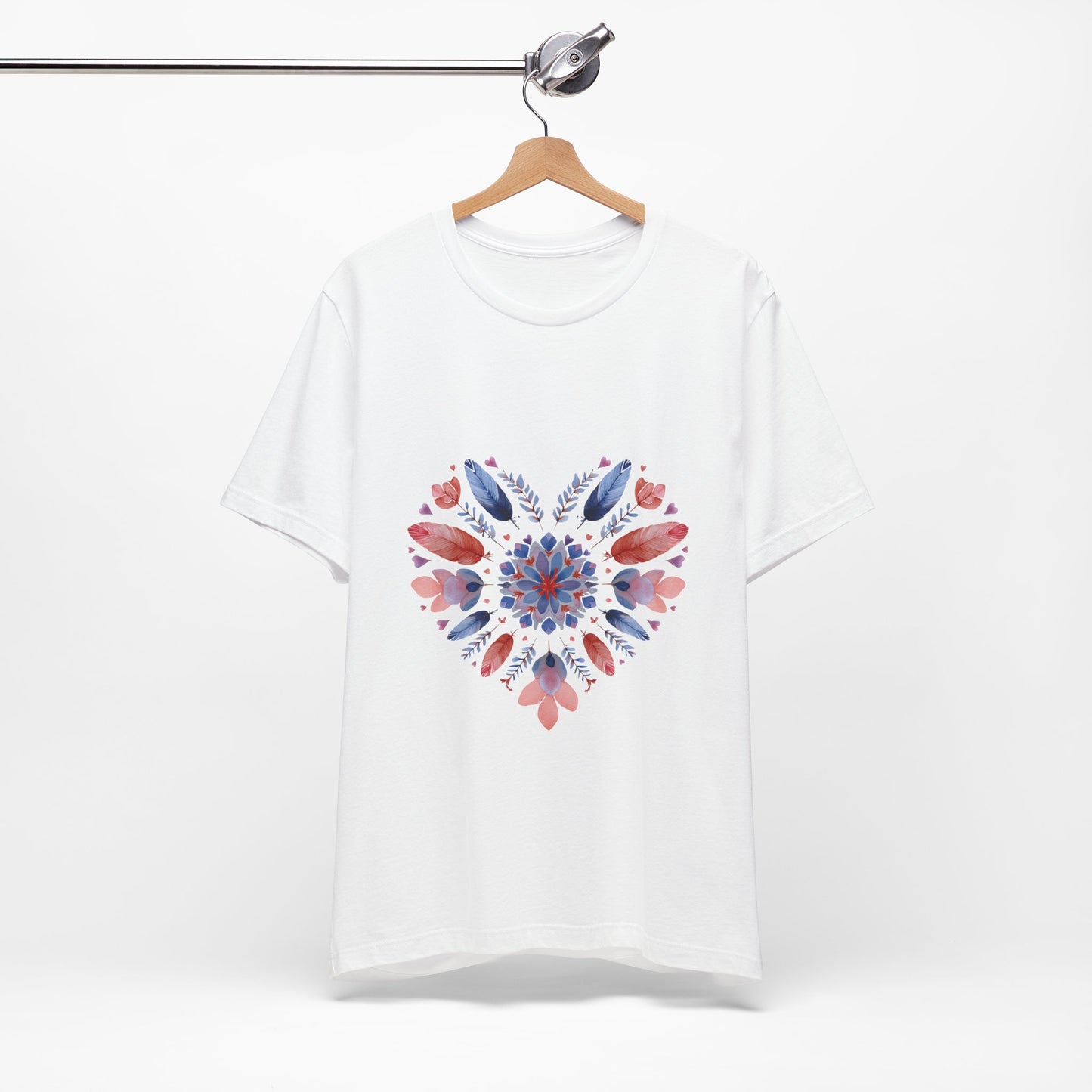 Heart Mandala Unisex Tee I Boho T-Shirt I Love Heart T-Shirt I Gift for Her I Casual Yoga Wear I Self-Care Meditation Apparel