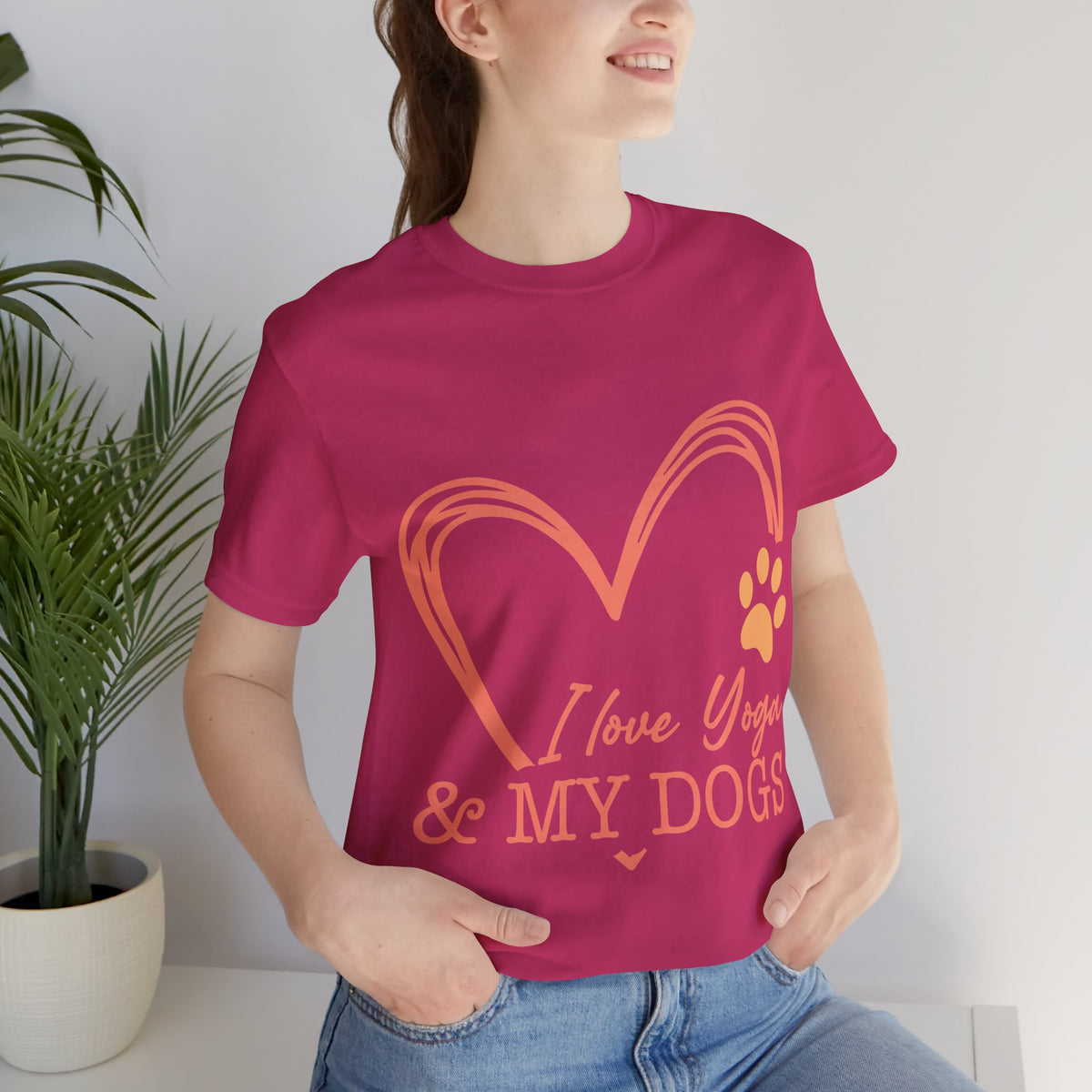 I Love Yoga & My Dogs T-Shirt - Dog Lover Shirt I Cute Yoga Tee I Meditation Gift For Yogi