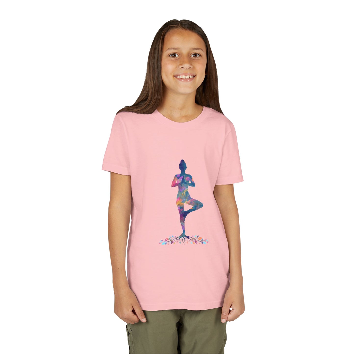 Tree Pose Youth Yoga Tee I Colorful Graphic Tee for Kids I Mindfulness T-Shirt I Perfect for Birthdays and Yoga Lovers