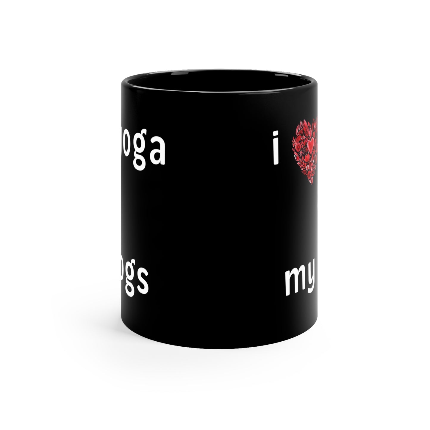 I Love Yoga & My Dogs Coffee Mug I Dog Lover Gift I Yoga Enthusiast Ceramic Cup I Pet Lover Mug I Black Coffee Cup