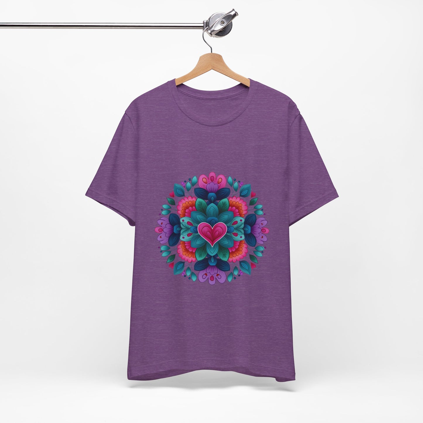 Vibrant Mandala Yoga Unisex Tee - Colorful Yoga Casual Wear I Mindfulness Gift for Her I Boho Style T-Shirt