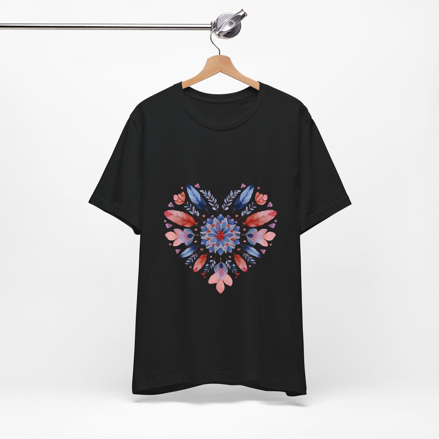 Heart Mandala Unisex Tee I Boho T-Shirt I Love Heart T-Shirt I Gift for Her I Casual Yoga Wear I Self-Care Meditation Apparel