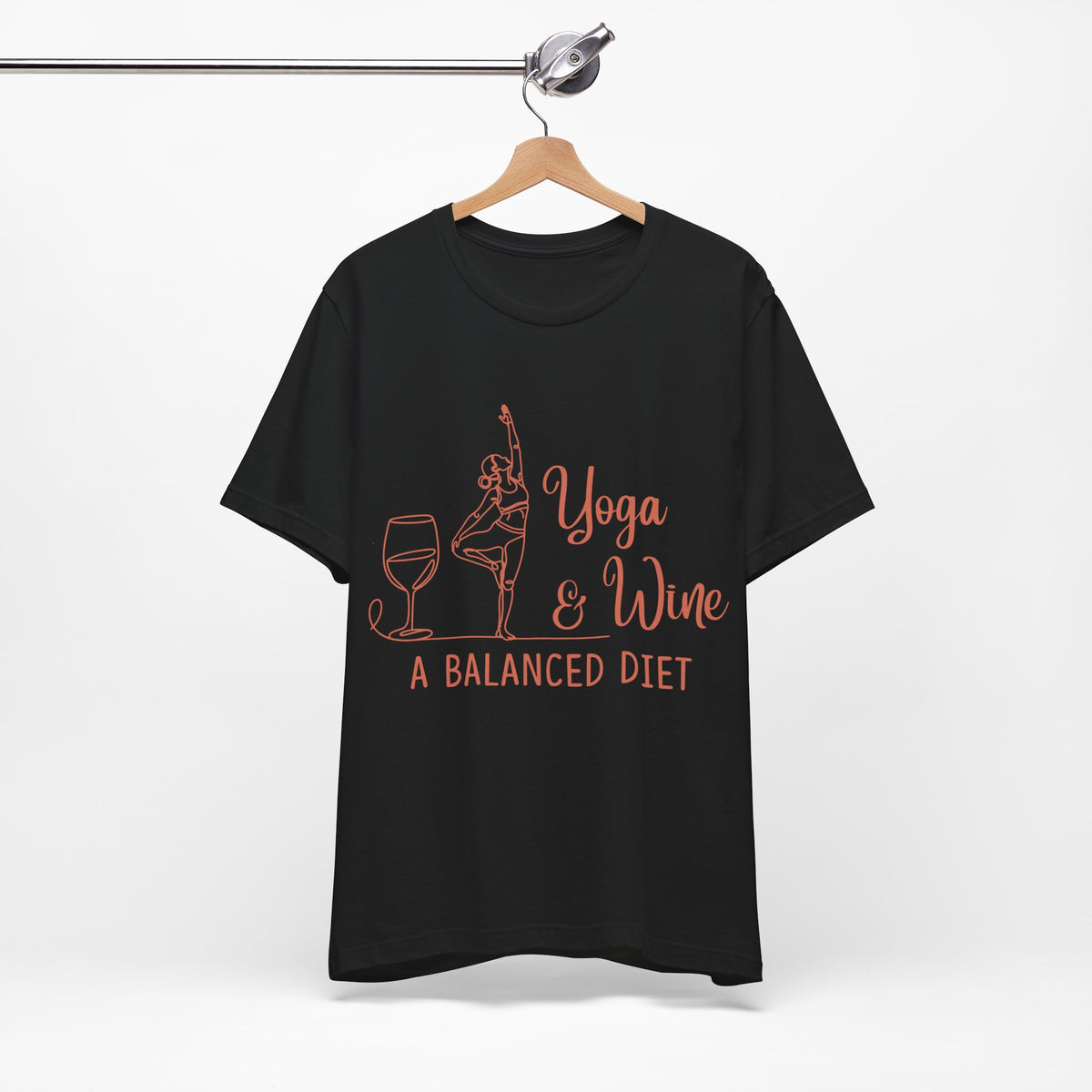 Yoga & Wine Tee — "A Balanced Diet" Yoga T-Shirt I Funny Yoga Shirt I Meditation Tee I Wine Lover Gift
