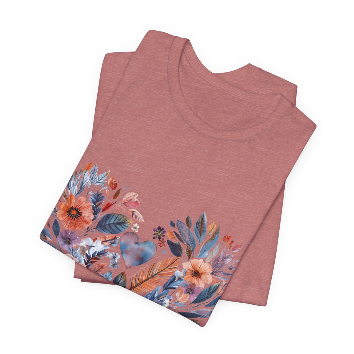 Floral Heart Yoga T-Shirt - Watercolor Mandala Shirt I Meditation Shirt I Namaste Tee For Yogi