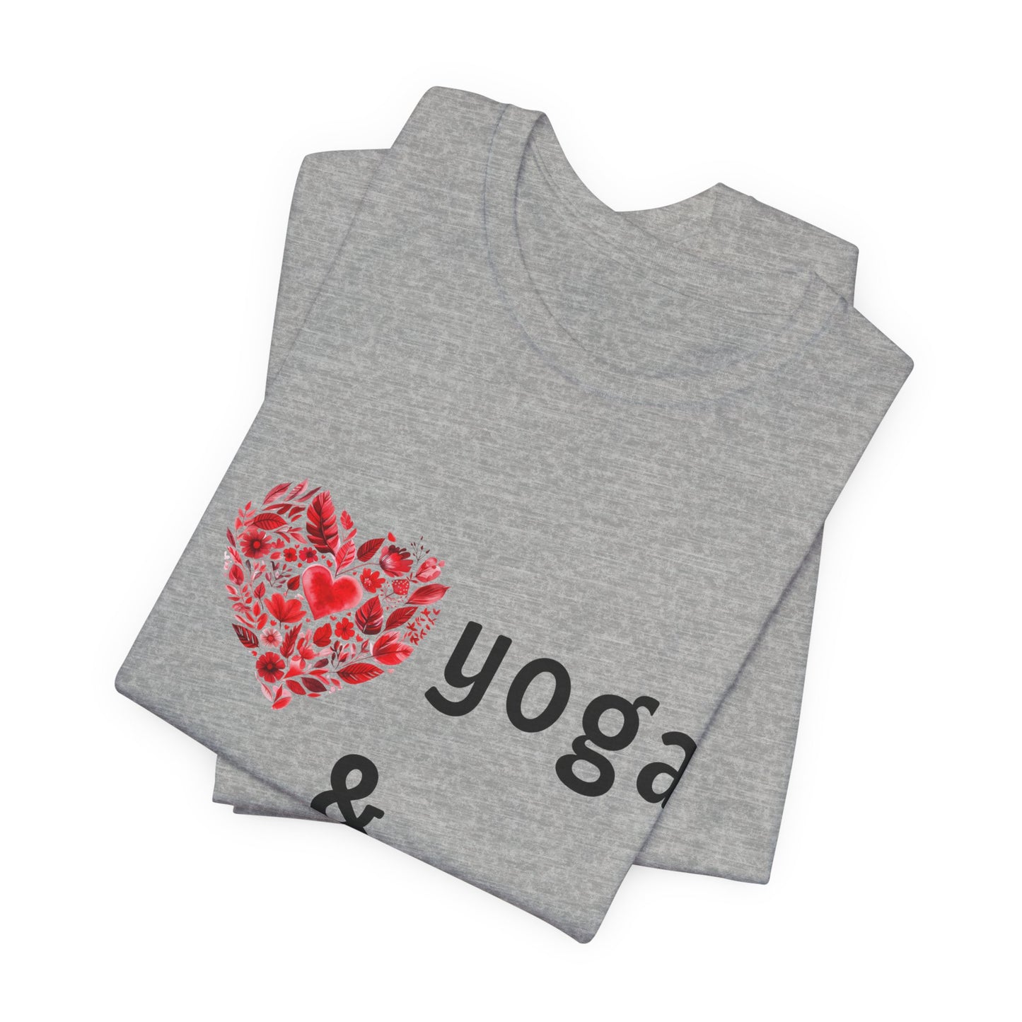 I Love Yoga & My Cats Tee | Cat & Yoga Lovers T-Shirt I Yoga Unisex Tee Gift for Cat Moms & Yogis I Self-Care Meditation Apparel