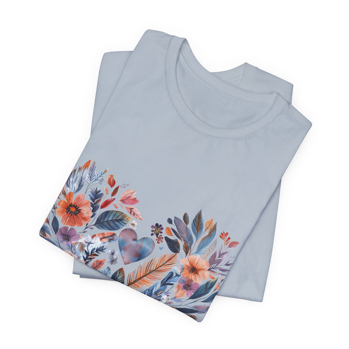 Floral Heart Yoga T-Shirt - Watercolor Mandala Shirt I Meditation Shirt I Namaste Tee For Yogi