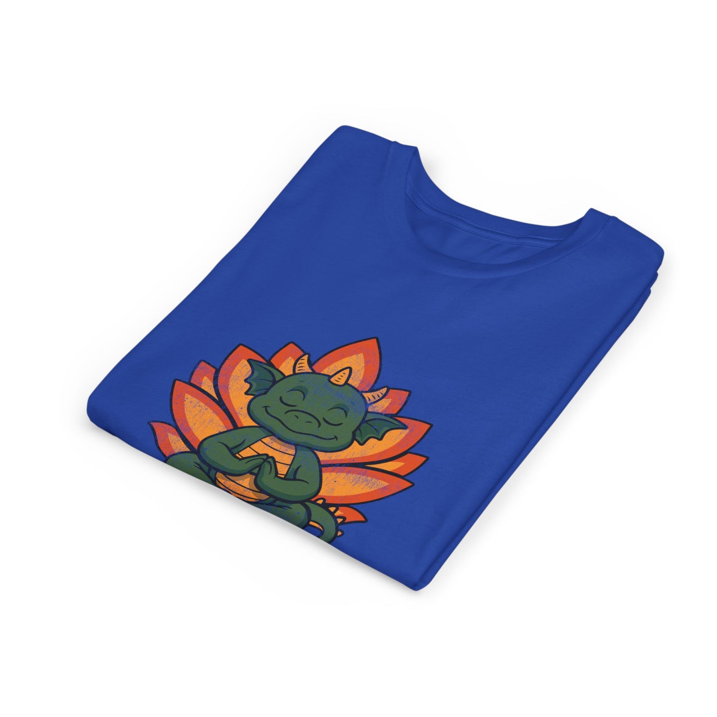 Inner Peace Outer Dragon Kids Yoga T-Shirt - Cute Meditating Dragon Kids Shirt I Girls, Boys Retro Yoga Tee