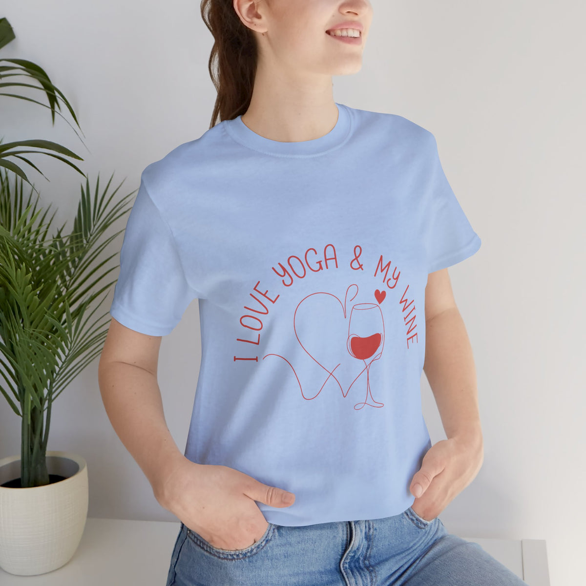Yoga & Wine T-Shirt — "I Love Yoga & My Wine" Yoga Shirt I Funny Yoga Tee I Cute Meditation Gift I Wine Lover Shirt