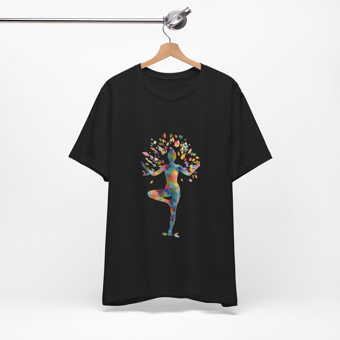 Colorful Tree Pose Mindful Yoga Tee - Unisex T-Shirt I Inspirational Yoga Art I Gift for Yogis I Relaxation & Meditation Tee