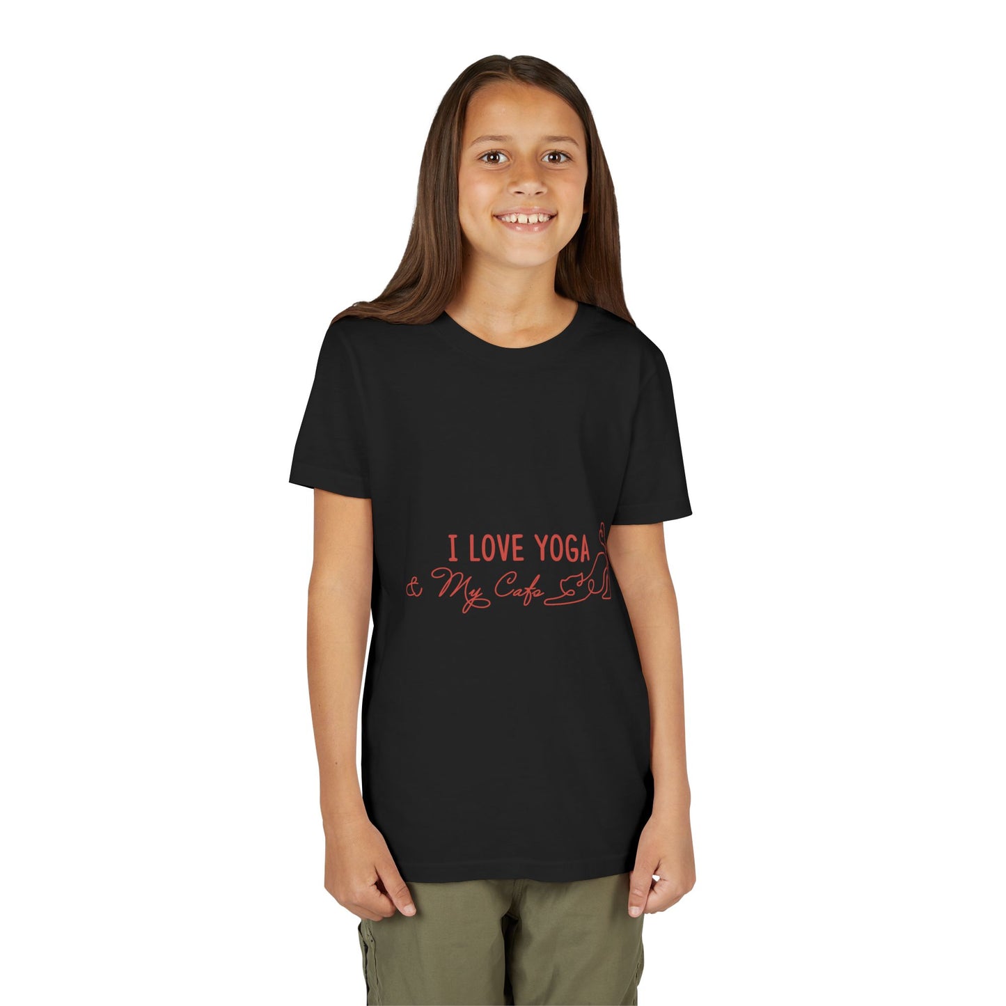 Kids Yoga Shirt "I Love Yoga & My Cats" - Girls Yoga Shirt I Boys Yoga Shirt I Meditation Gift For Kids