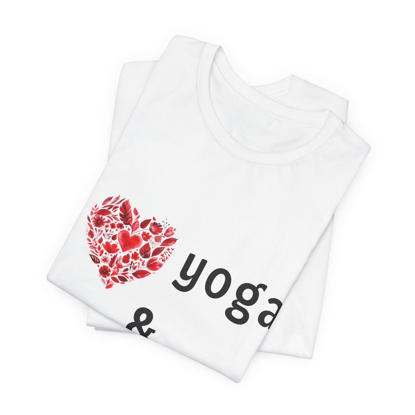 I Love Yoga & My Wine Unisex Tee - Perfect for Yogis and Wine Lovers I Funny Yoga Gift I Self-Care Meditation Apparel