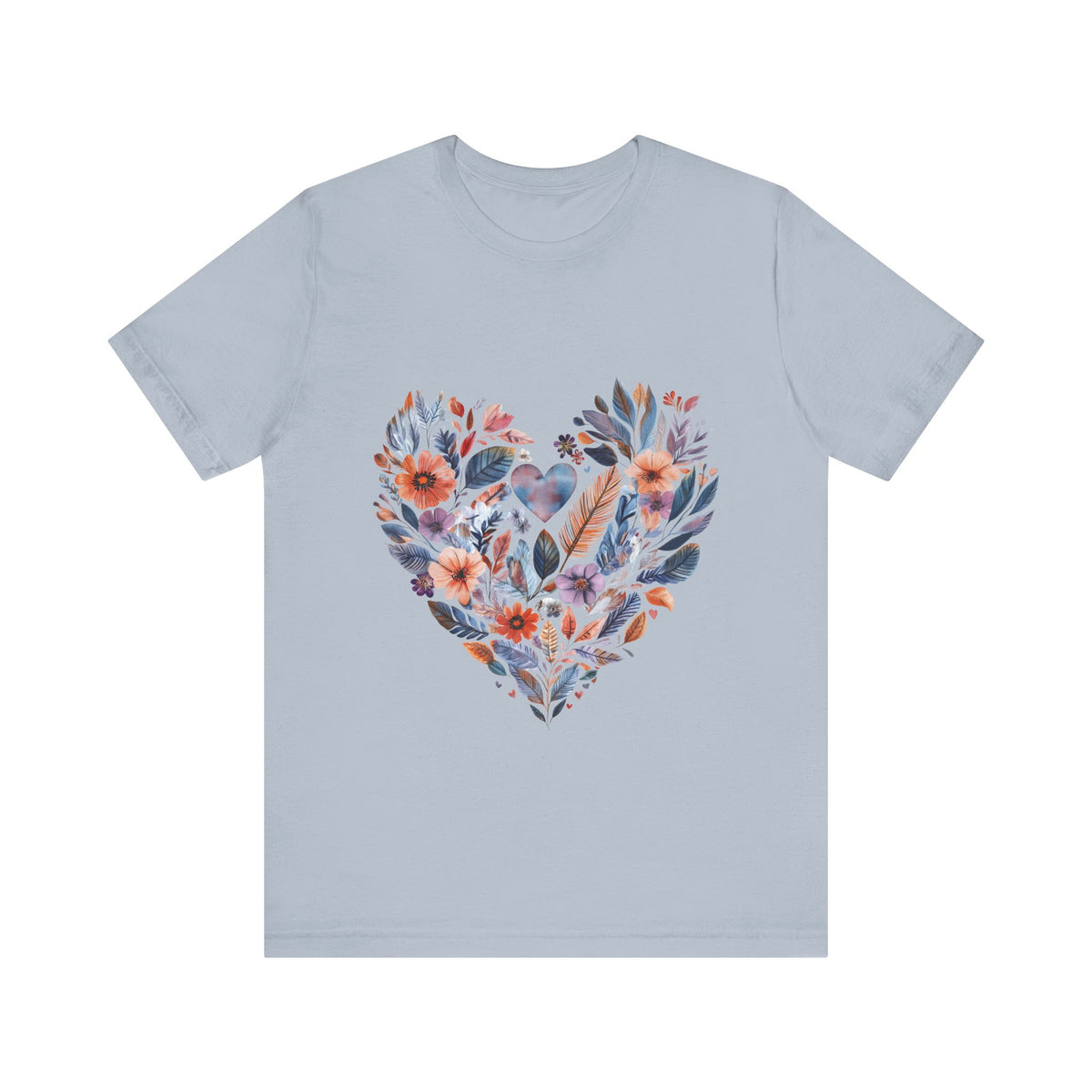 Floral Heart Yoga T-Shirt - Watercolor Mandala Shirt I Meditation Shirt I Namaste Tee For Yogi