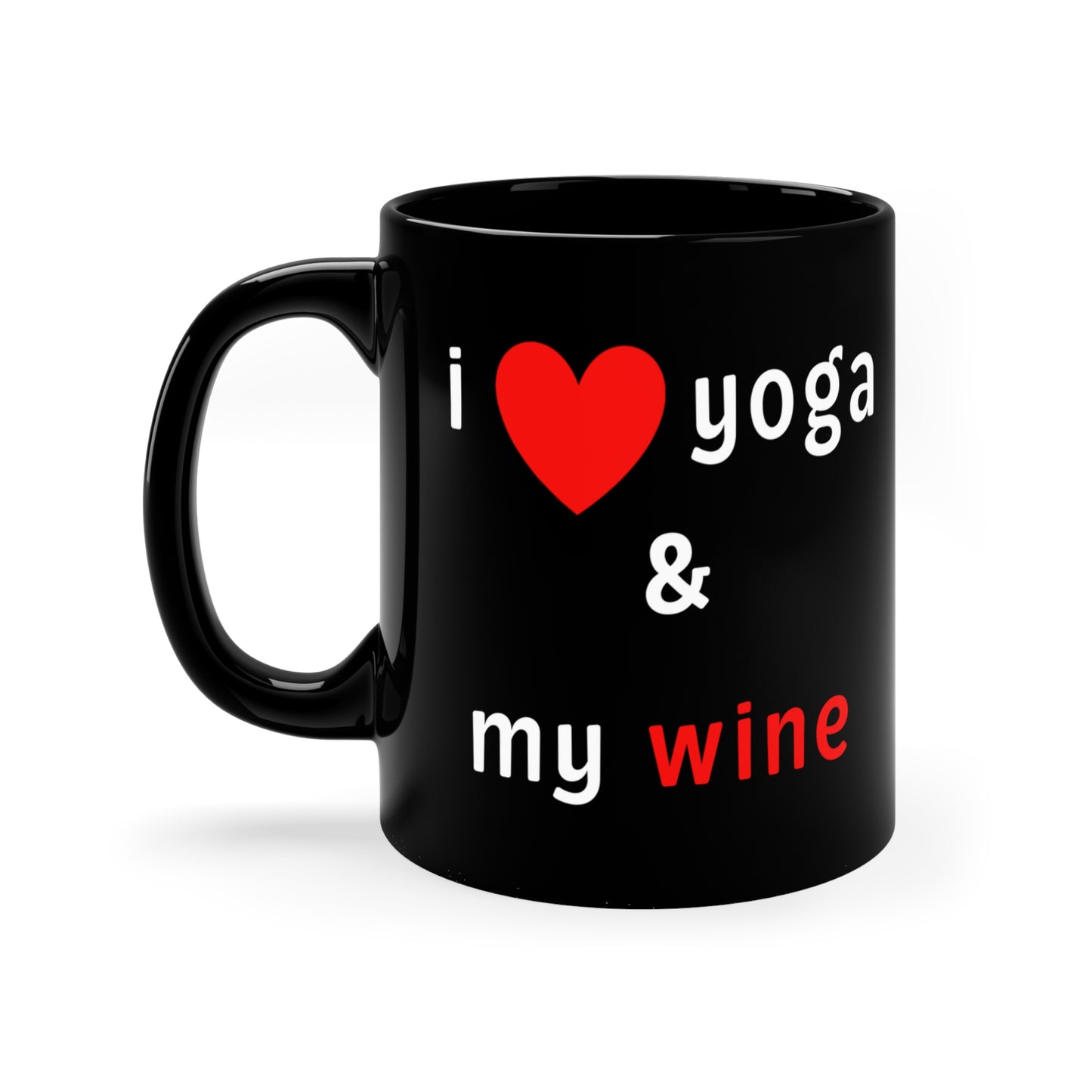 I Love Yoga & My Wine Fun Mug - Perfect Gift for Yogis I Humor Mug I Coffee Mug I Yoga Lover Gift I Self-Care Mug