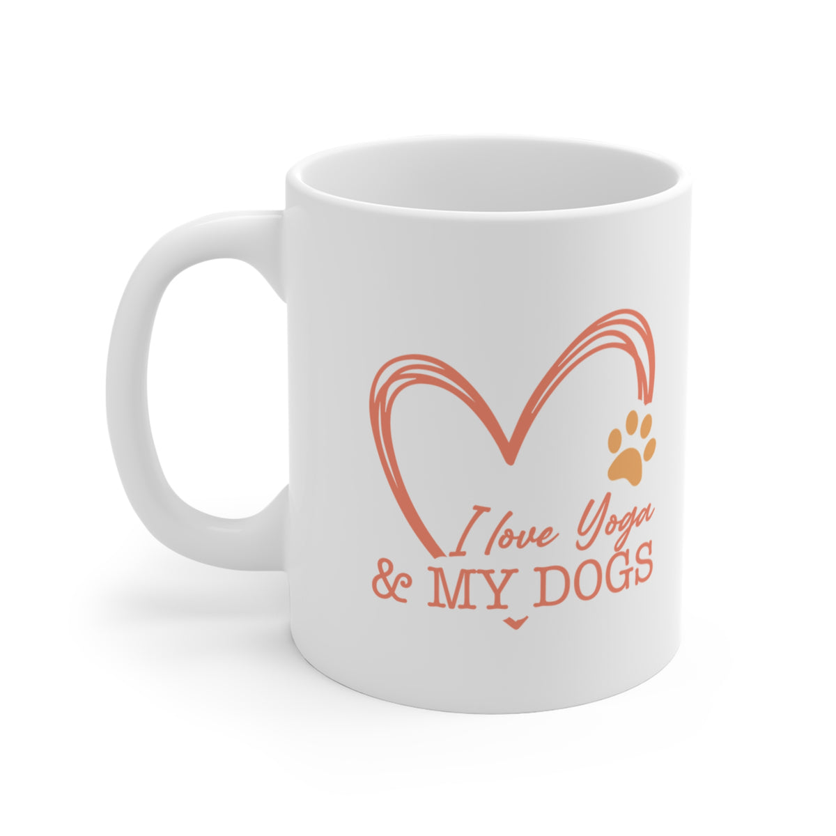 I Love You & My Dogs Mug — Cute Heart & Paw 11oz Coffee Cup For Dog Lovers I Meditation Gift I Yoga Coffee Mug