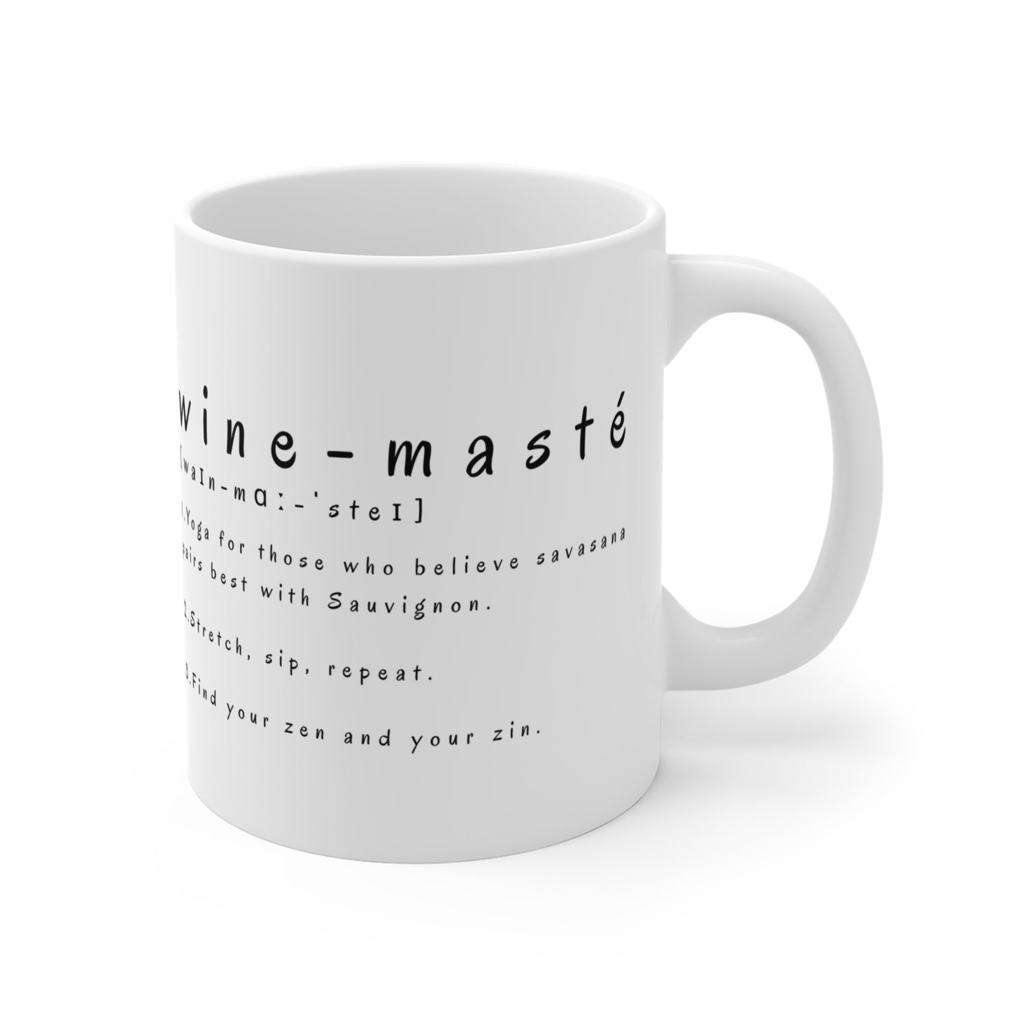 Wine-Masté Yoga Mug - Funny Gift for Wine Lovers I Unique Coffee Cup I Yoga Enthusiast Present I Home Barware I Cute Wine Themed Decor