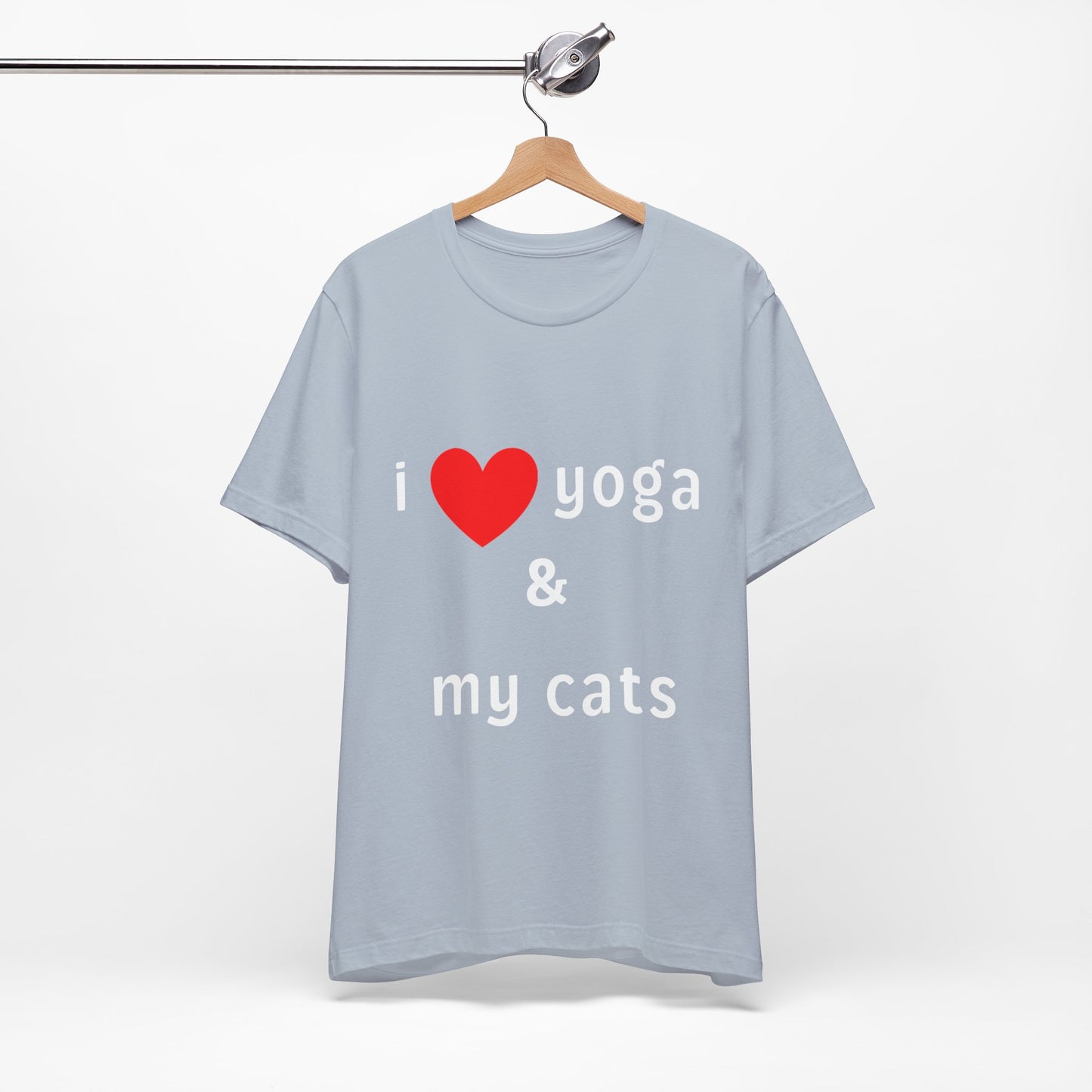 I Love Yoga & My Cats Tee | Cat & Yoga Lovers T-Shirt I Yoga Unisex Tee Gift for Cat Moms & Yogis I Self-Care Meditation Apparel