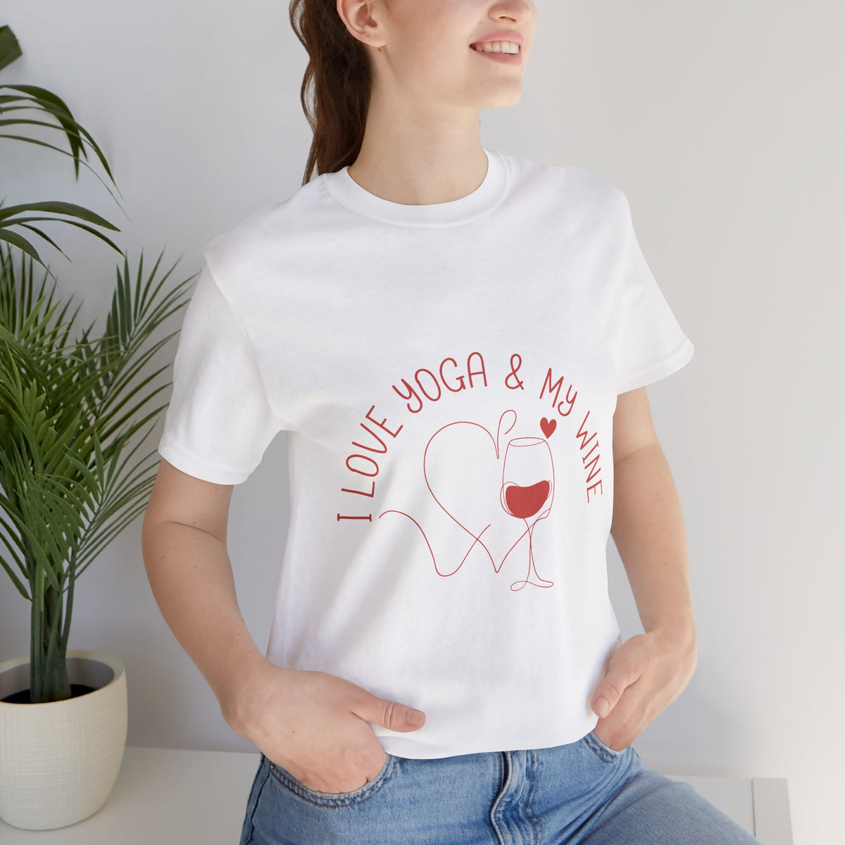 Yoga & Wine T-Shirt — "I Love Yoga & My Wine" Yoga Shirt I Funny Yoga Tee I Cute Meditation Gift I Wine Lover Shirt