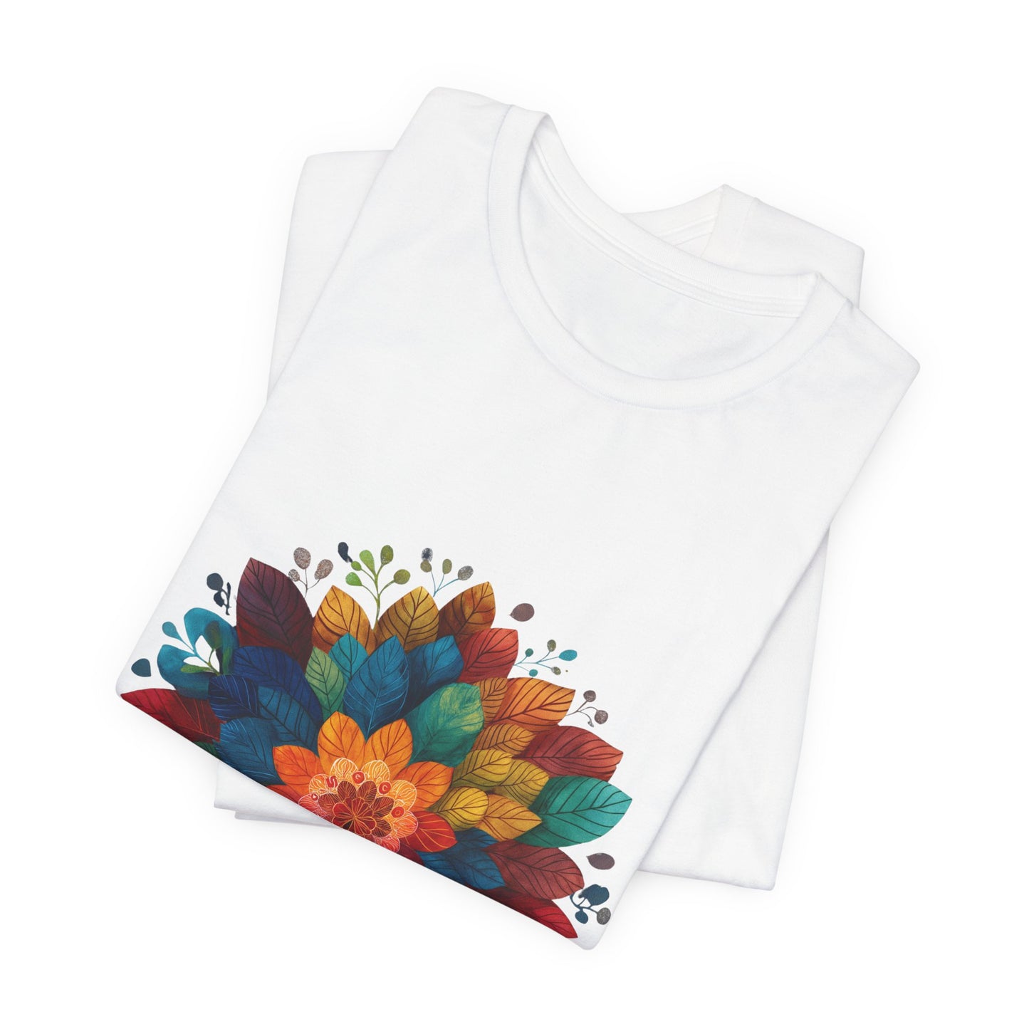 Vibrant Mandala Yoga Unisex Tee I Colorful Graphic T-Shirt I Nature Lover Gift I Yoga Self-Care Meditation Apparel