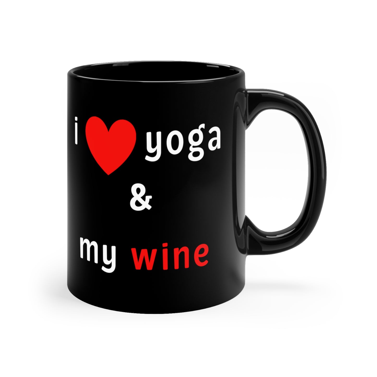 I Love Yoga & My Wine Fun Mug - Perfect Gift for Yogis I Humor Mug I Coffee Mug I Yoga Lover Gift I Self-Care Mug