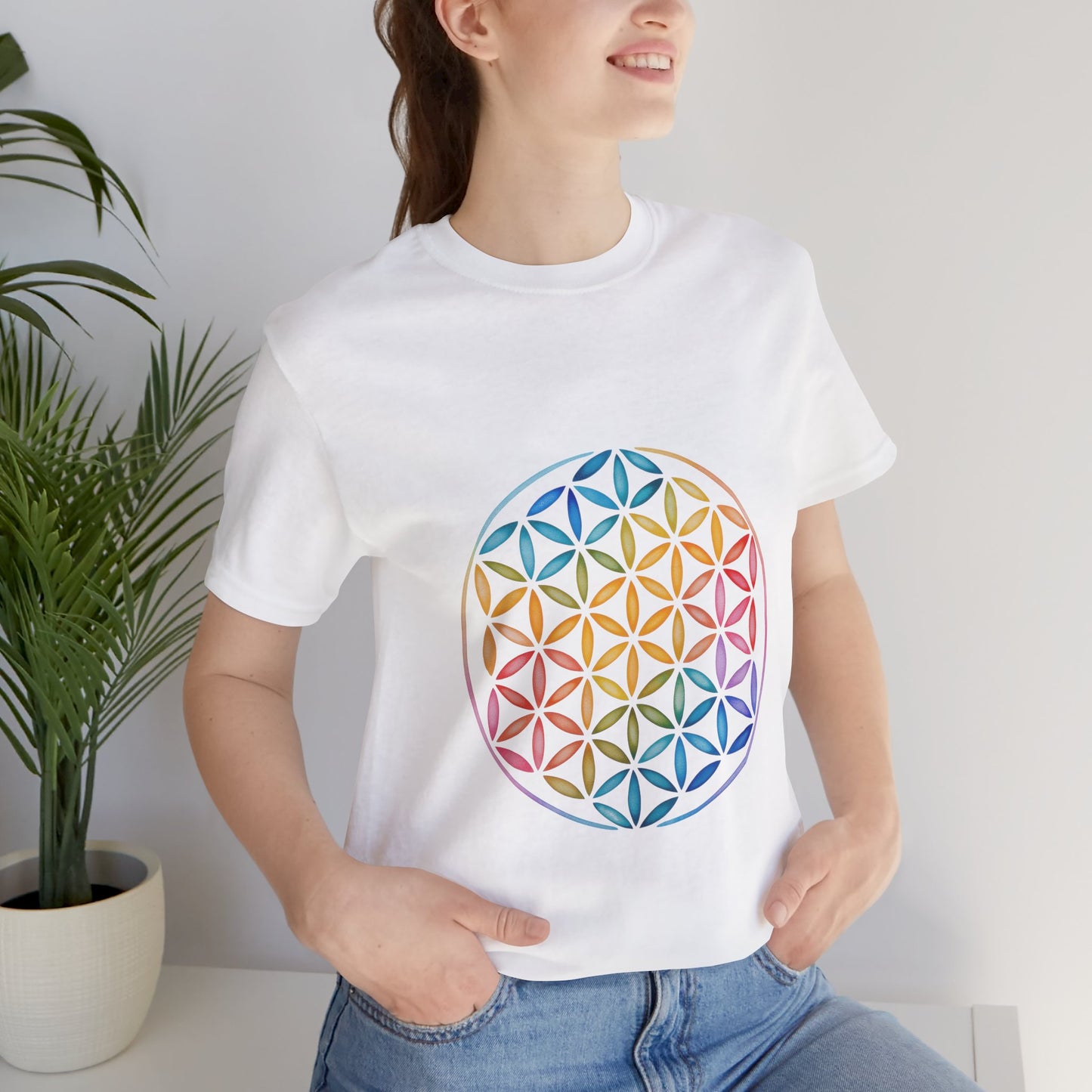 Flower of Life Tee I Spiritual & Yoga T-Shirt I Boho Graphic T-Shirt I Gift for Mindfulness I Self-Care Meditation Apparel
