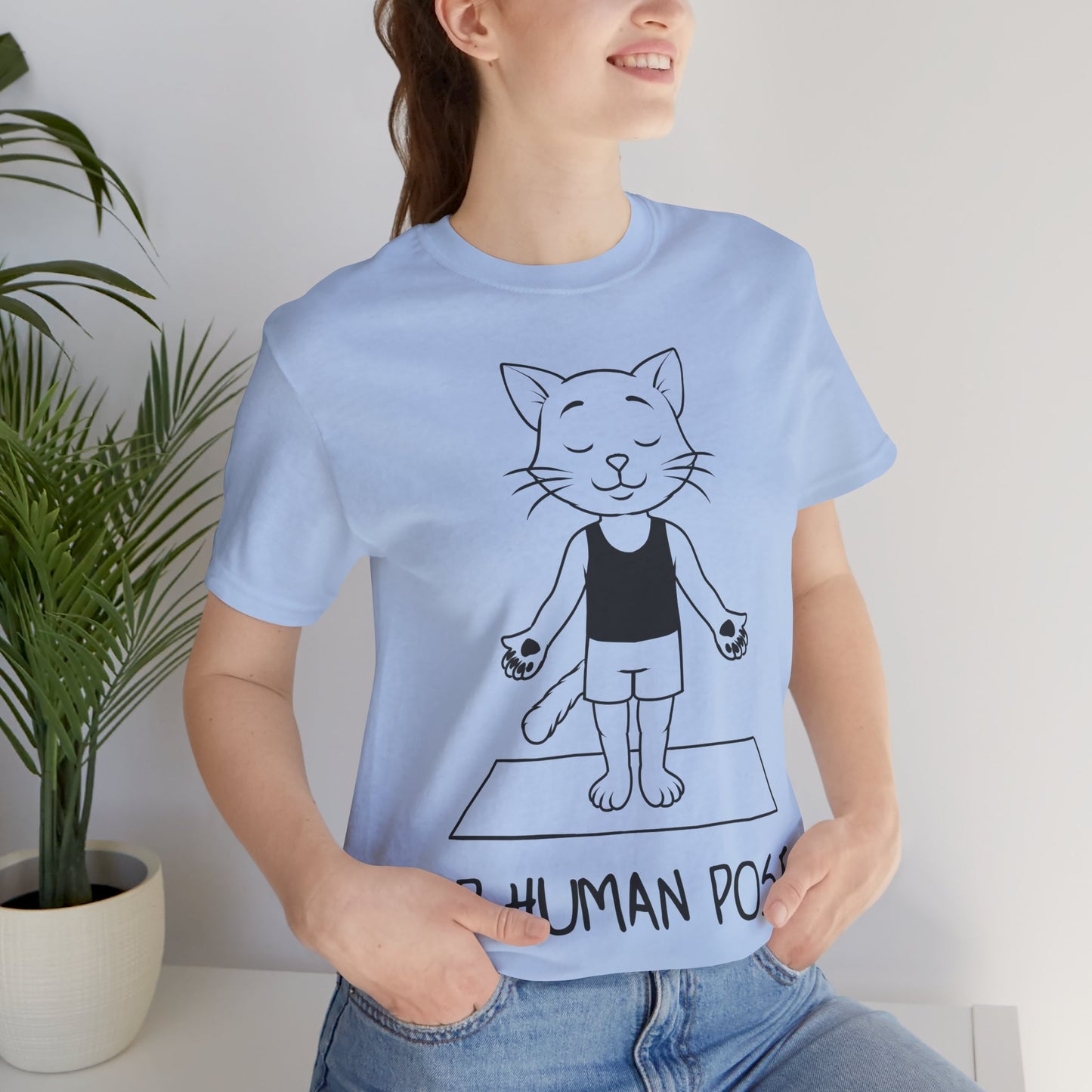 Up Human Pose - Unisex Cat Yoga Tee I Relaxation Gift I Yoga & Pet Lover T-Shirt I Quirky Animal Tee I Fun Gift for Cat Owners I Cute Tee for Zen Vibes