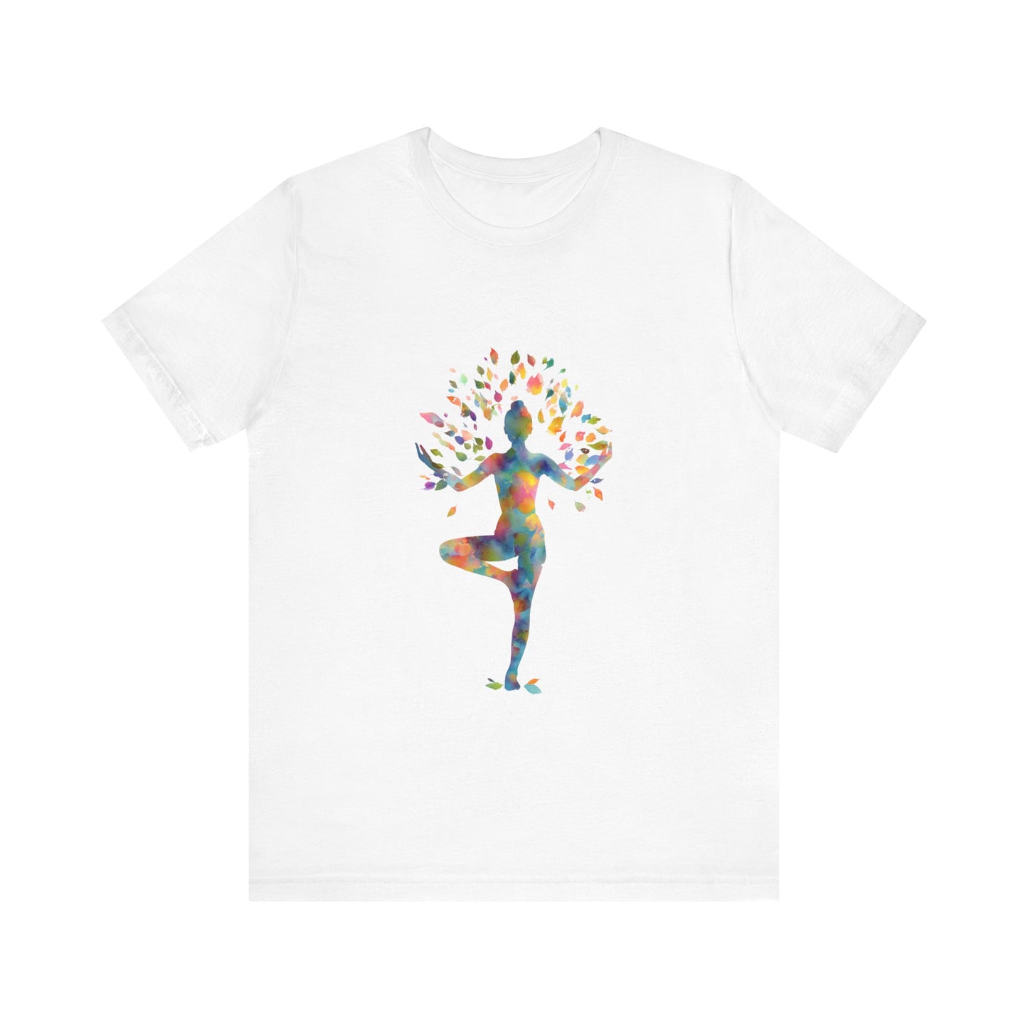 Colorful Tree Pose Mindful Yoga Tee - Unisex T-Shirt I Inspirational Yoga Art I Gift for Yogis I Relaxation & Meditation Tee