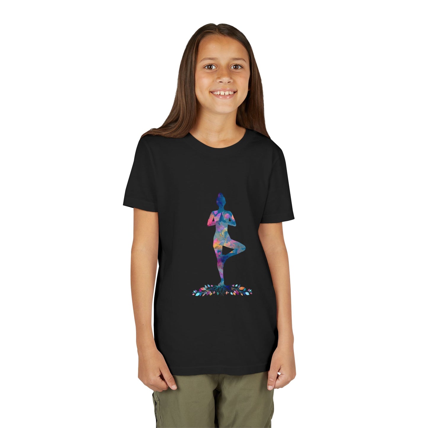 Tree Pose Youth Yoga Tee I Colorful Graphic Tee for Kids I Mindfulness T-Shirt I Perfect for Birthdays and Yoga Lovers