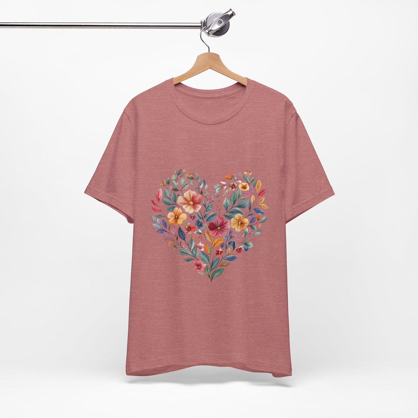 Floral Heart Mandala - Unisex Yoga Tee I Mindfulness T-Shirt for Yogis  I Meditation Gift I Self-Care Apparel