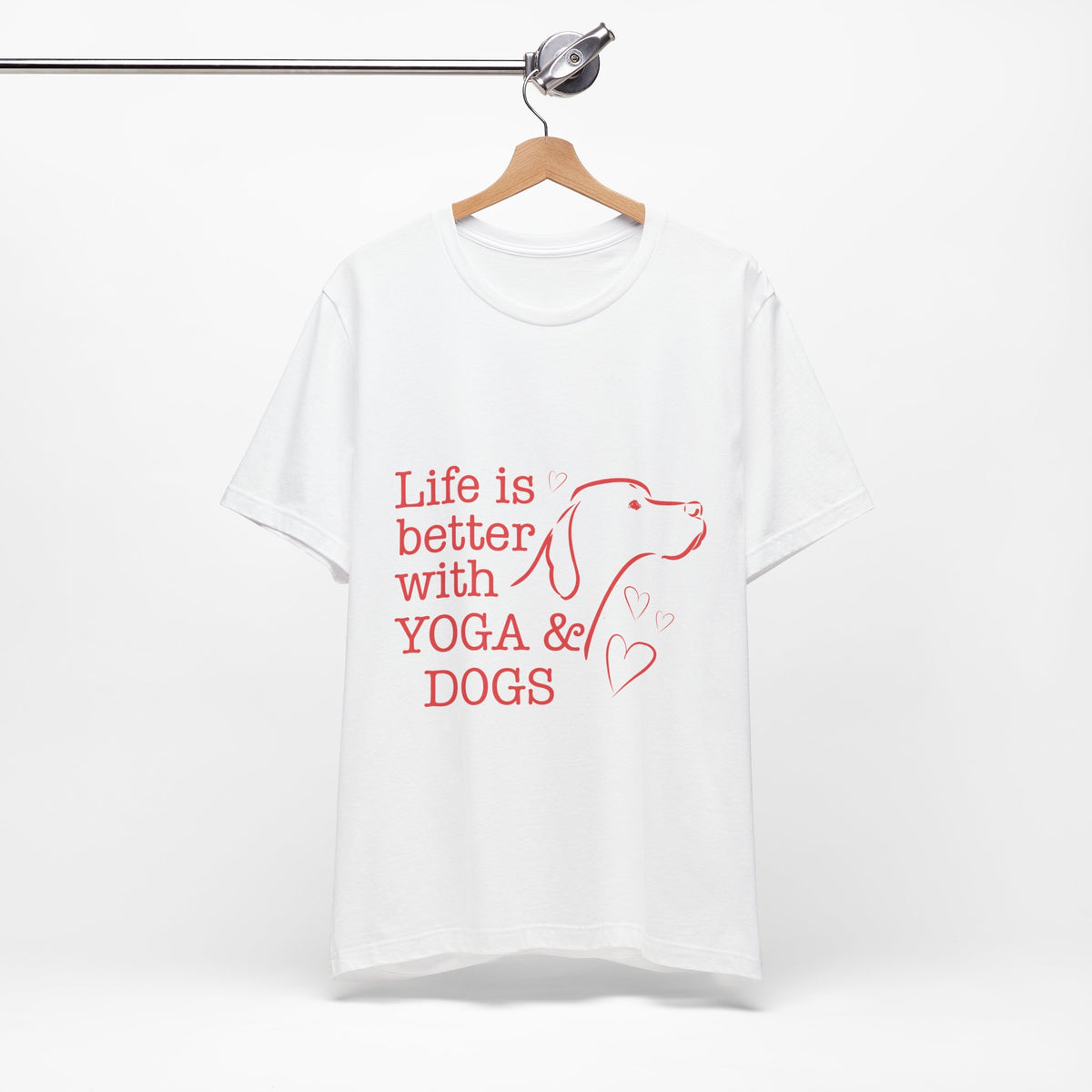Life Is Better With Yoga & Dogs T‑Shirt I Dog Lovers Shirt I Meditation Gift I Cute Yoga Tee
