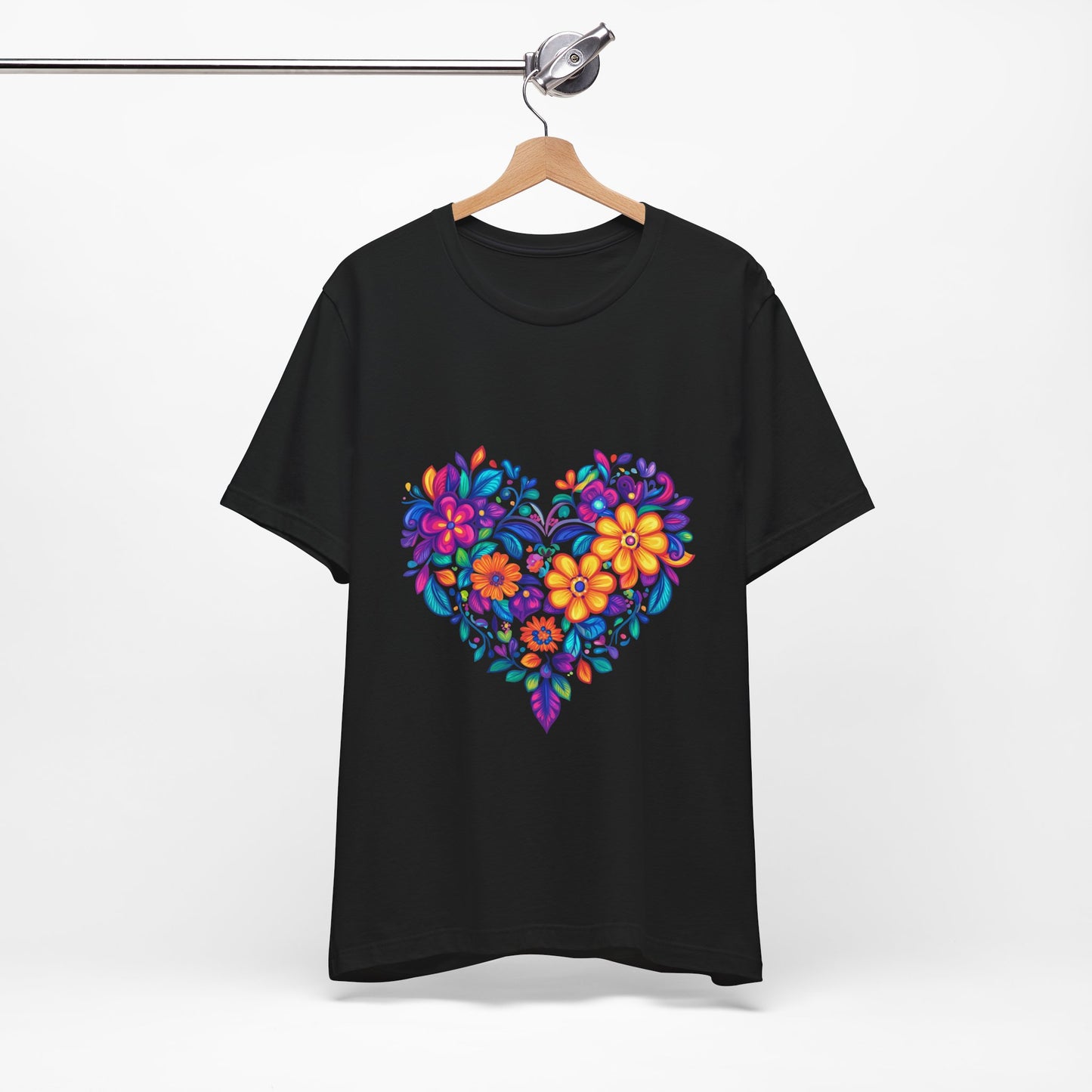 Floral Heart Mandala - Unisex Yoga Tee I Mindfulness T-Shirt for Yogis I Self-Care Meditation Apparel