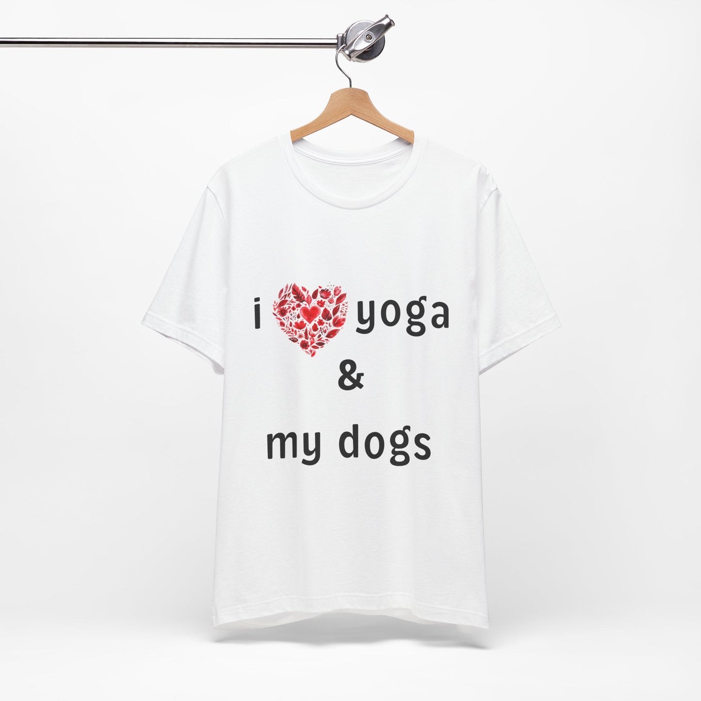 I Love Yoga & My Dogs Unisex Yoga Tee - Perfect Gift for Yoga Enthusiasts and Dog Lovers I Self-Care Meditation Apparel