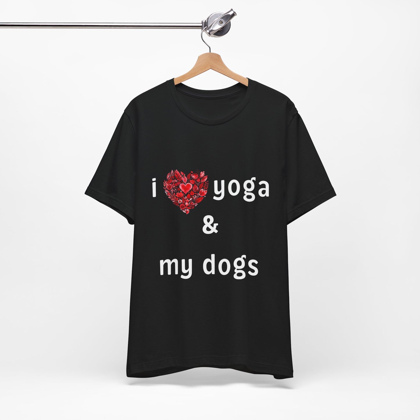 I Love Yoga & My Dogs Unisex Yoga Tee - Perfect Gift for Yoga Enthusiasts and Dog Lovers I Self-Care Meditation Apparel