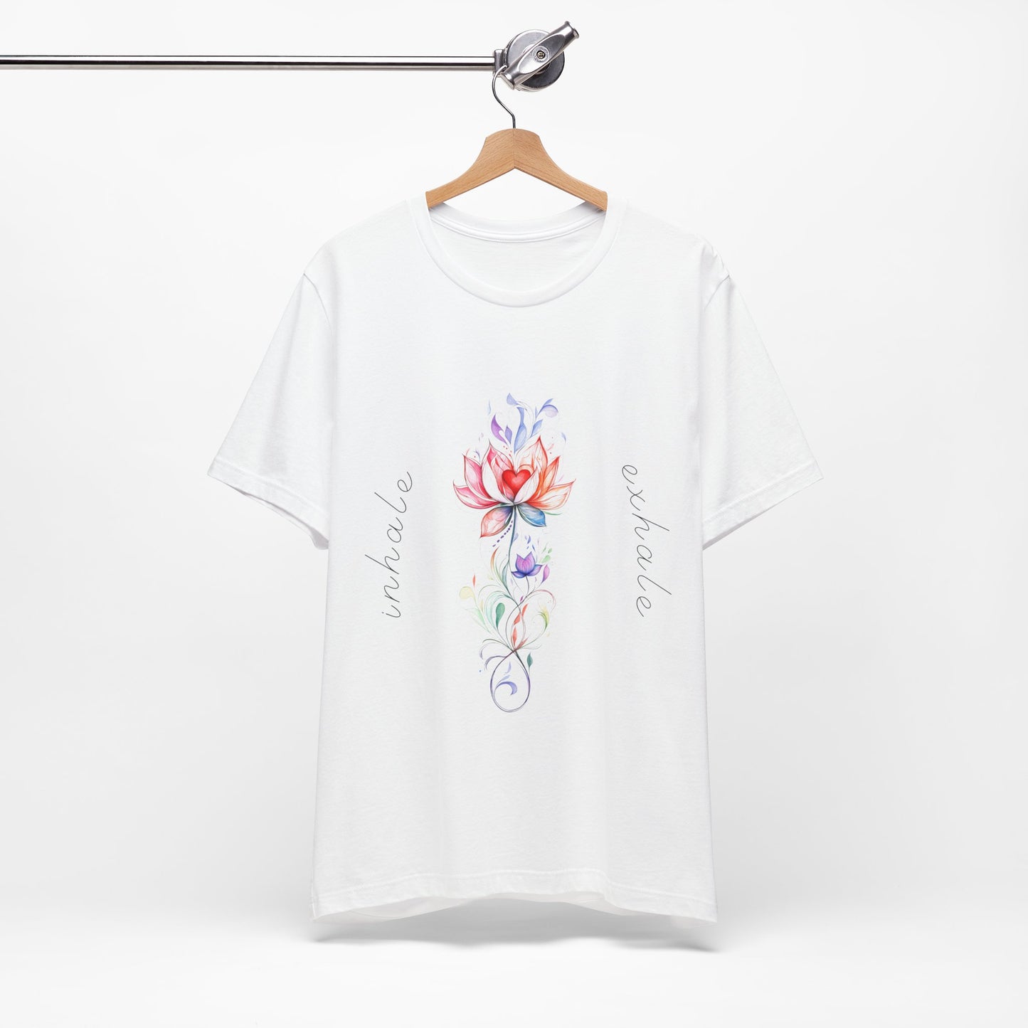Lotus Flower Inhale Exhale Unisex Yoga Tee | Inspirational T-Shirt I Yoga Mindfulness  Apparel I Self-Care Meditation Clothing