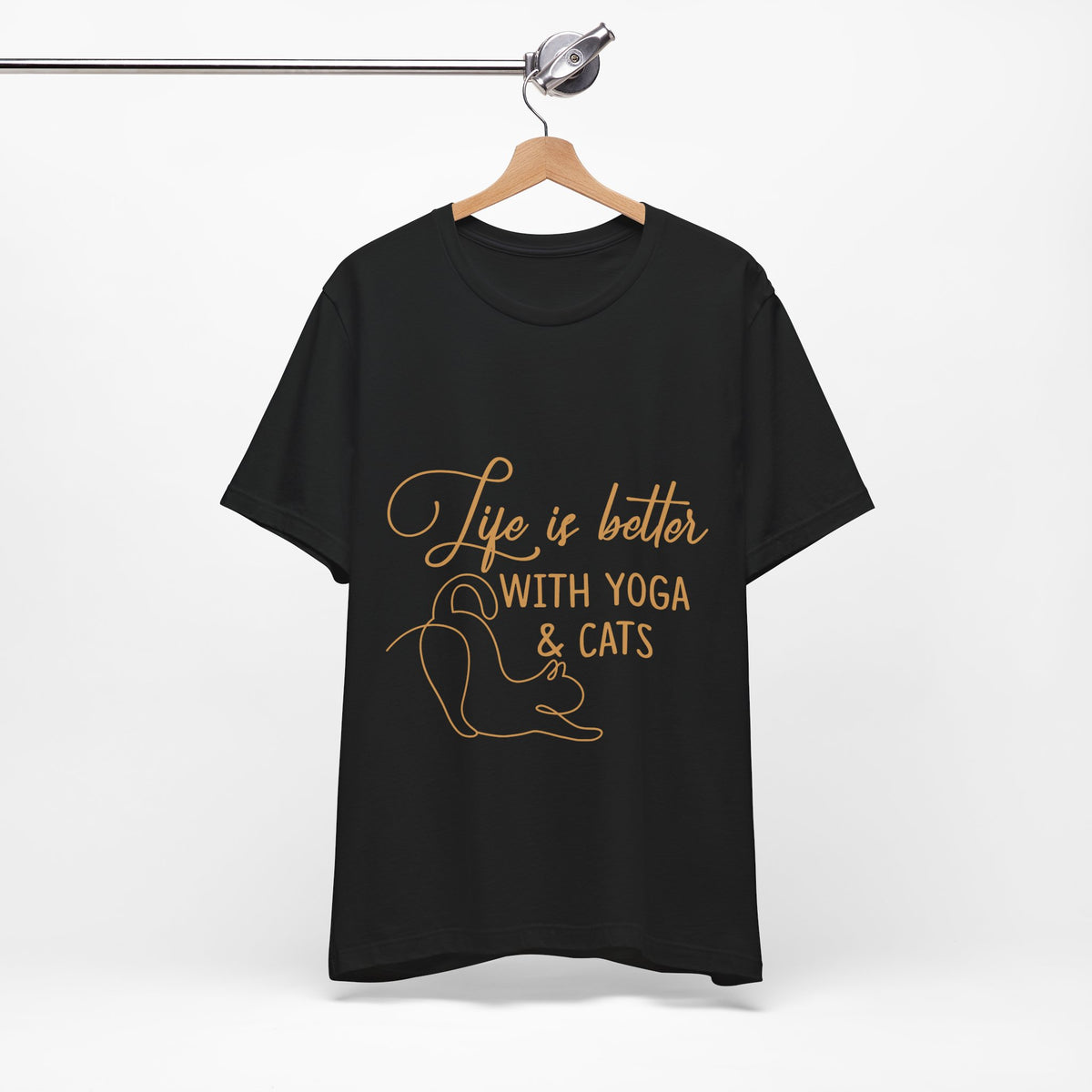 Yoga & Cats T-Shirt - "Life Is Better With Yoga & Cats" Relaxed T-Shirt I Meditation Gift I Cute Yoga Shirt