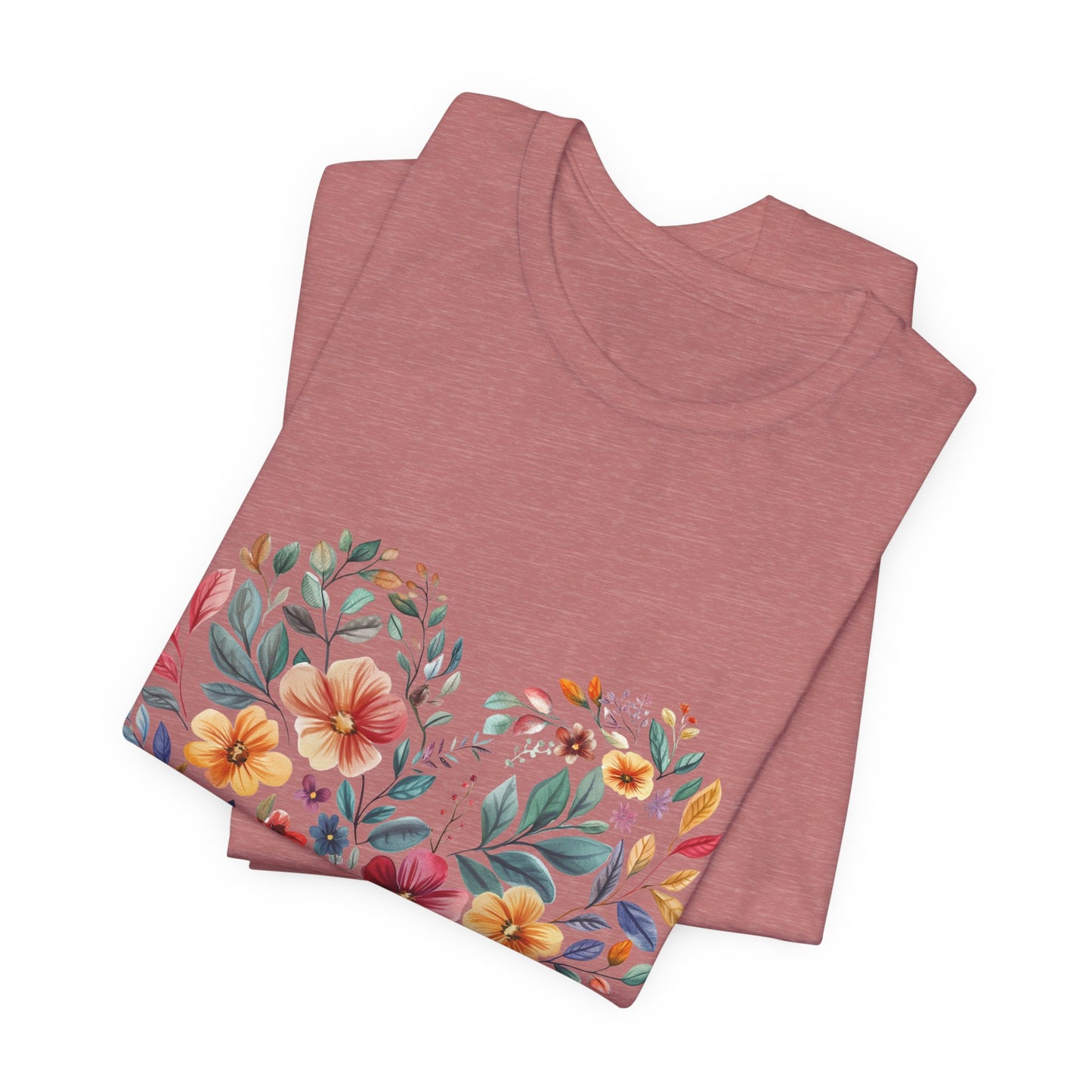 Floral Heart Mandala - Unisex Yoga Tee I Mindfulness T-Shirt for Yogis  I Meditation Gift I Self-Care Apparel