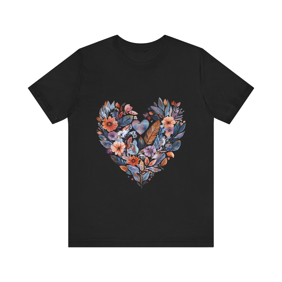 Floral Heart Yoga T-Shirt - Watercolor Mandala Shirt I Meditation Shirt I Namaste Tee For Yogi