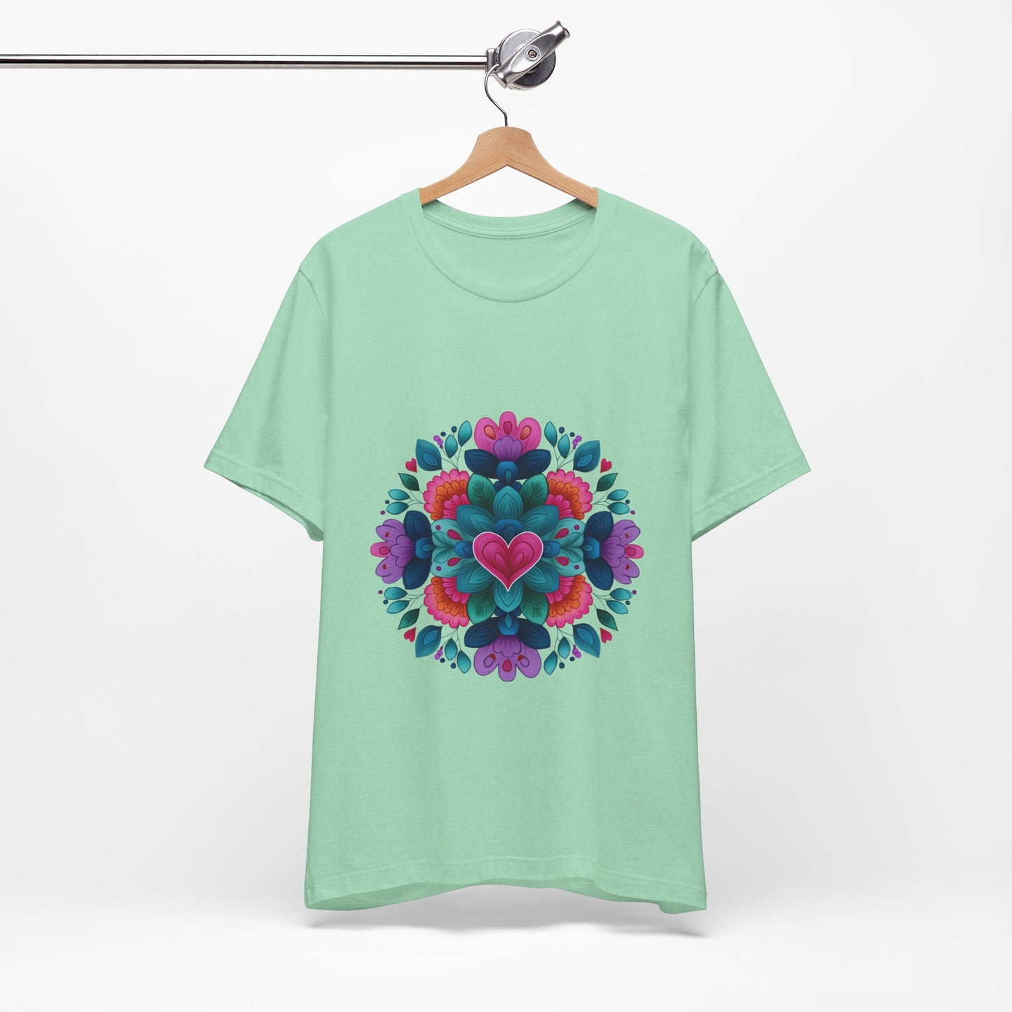 Vibrant Mandala Yoga Unisex Tee - Colorful Yoga Casual Wear I Mindfulness Gift for Her I Boho Style T-Shirt