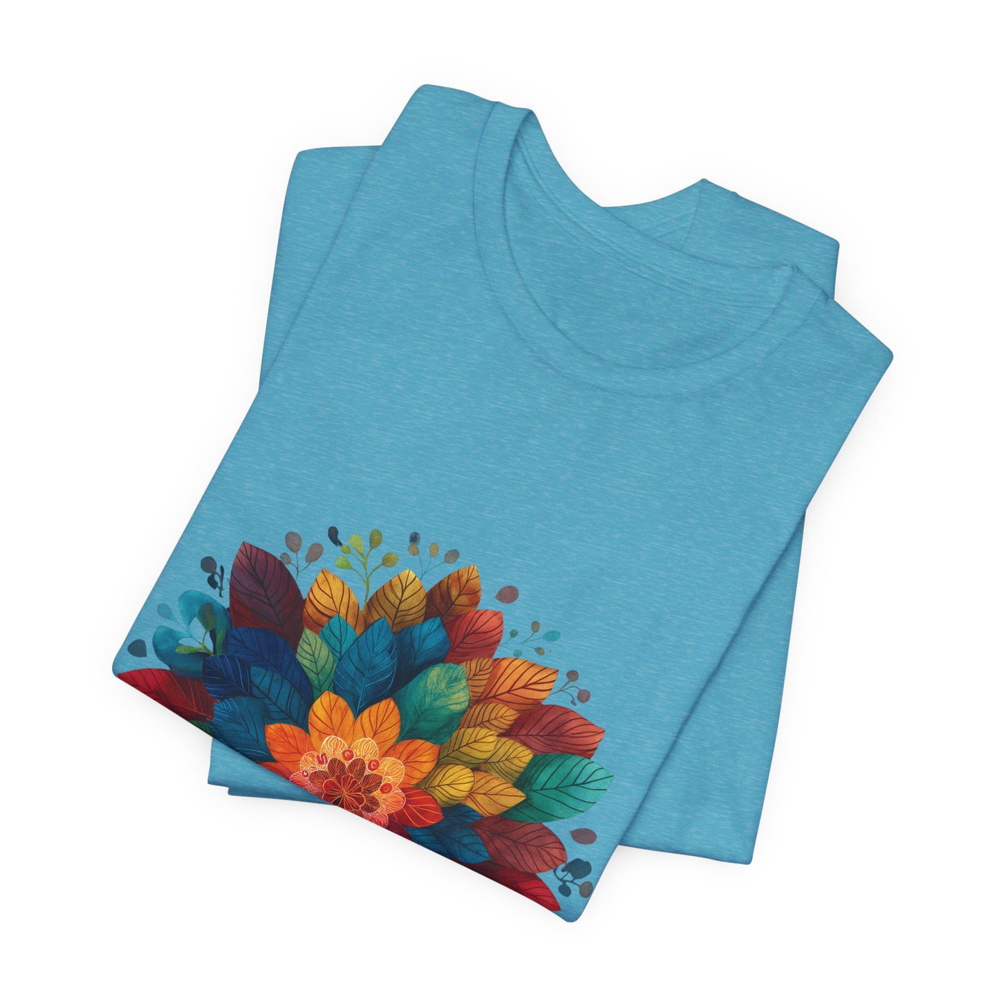 Vibrant Mandala Yoga Unisex Tee I Colorful Graphic T-Shirt I Nature Lover Gift I Yoga Self-Care Meditation Apparel