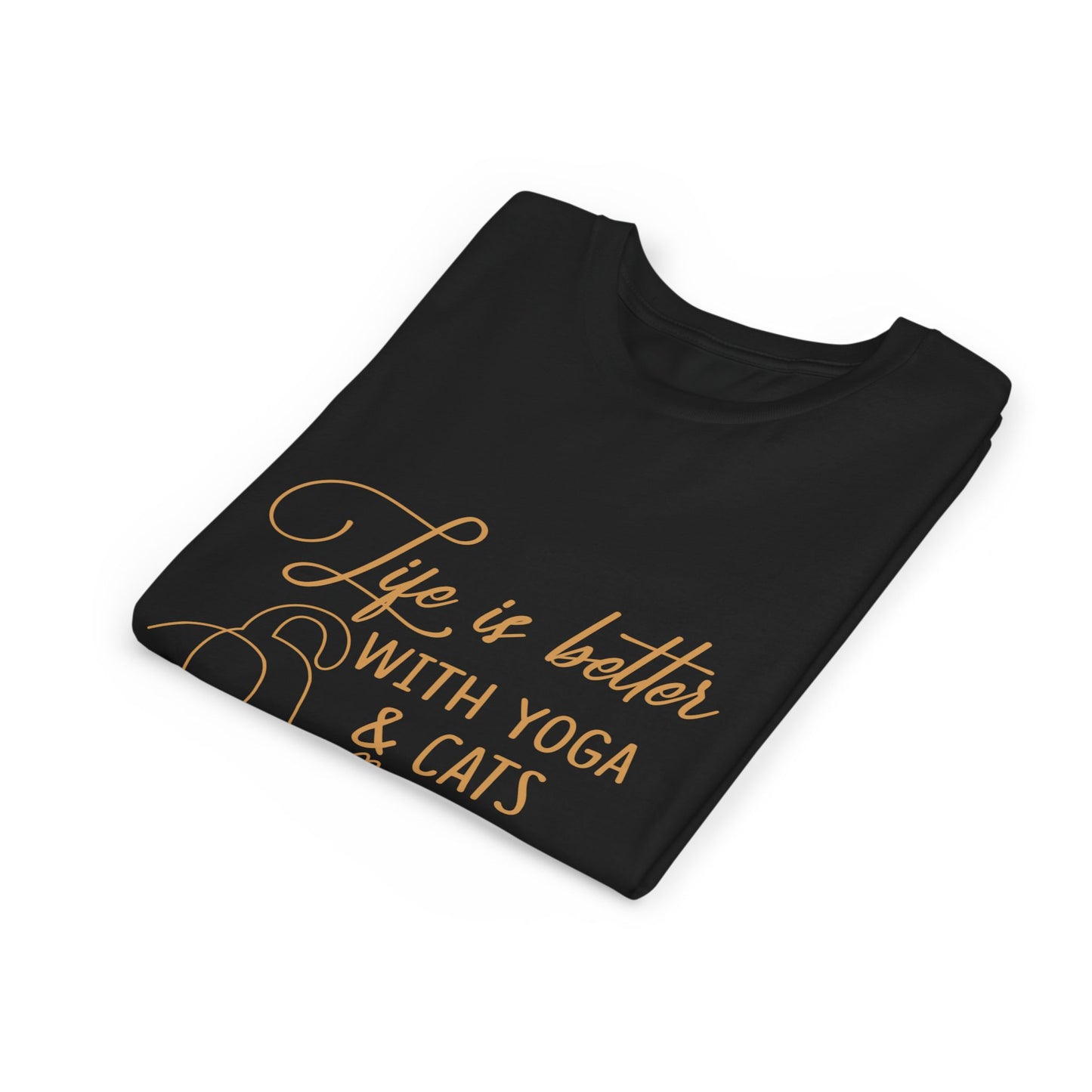 Kids Yoga T-Shirt — "Life Is Better With Yoga & Cats" I Kids Yoga & Cat Lover Shirt I Meditation Gift For Kids