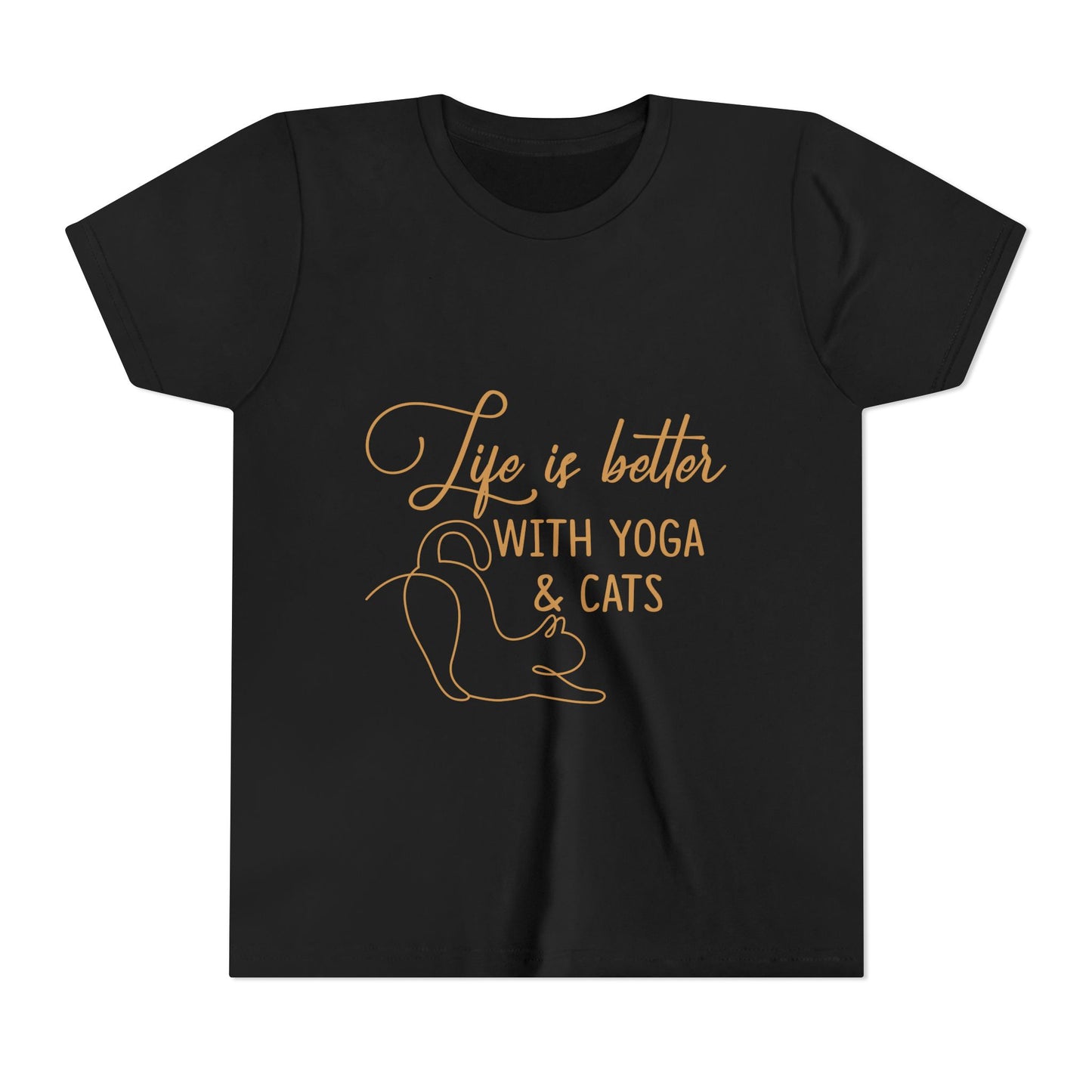 Kids Yoga T-Shirt — "Life Is Better With Yoga & Cats" I Kids Yoga & Cat Lover Shirt I Meditation Gift For Kids