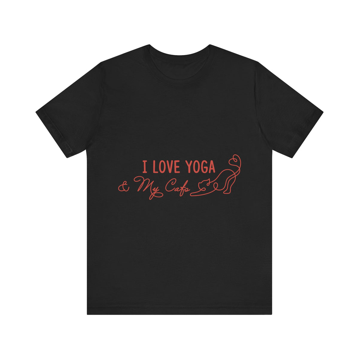I Love Yoga & My Cats T-Shirt — Cute Yoga Shirt for Cat Lovers I Cat Mom Gift I Meditation Gift For Yogi