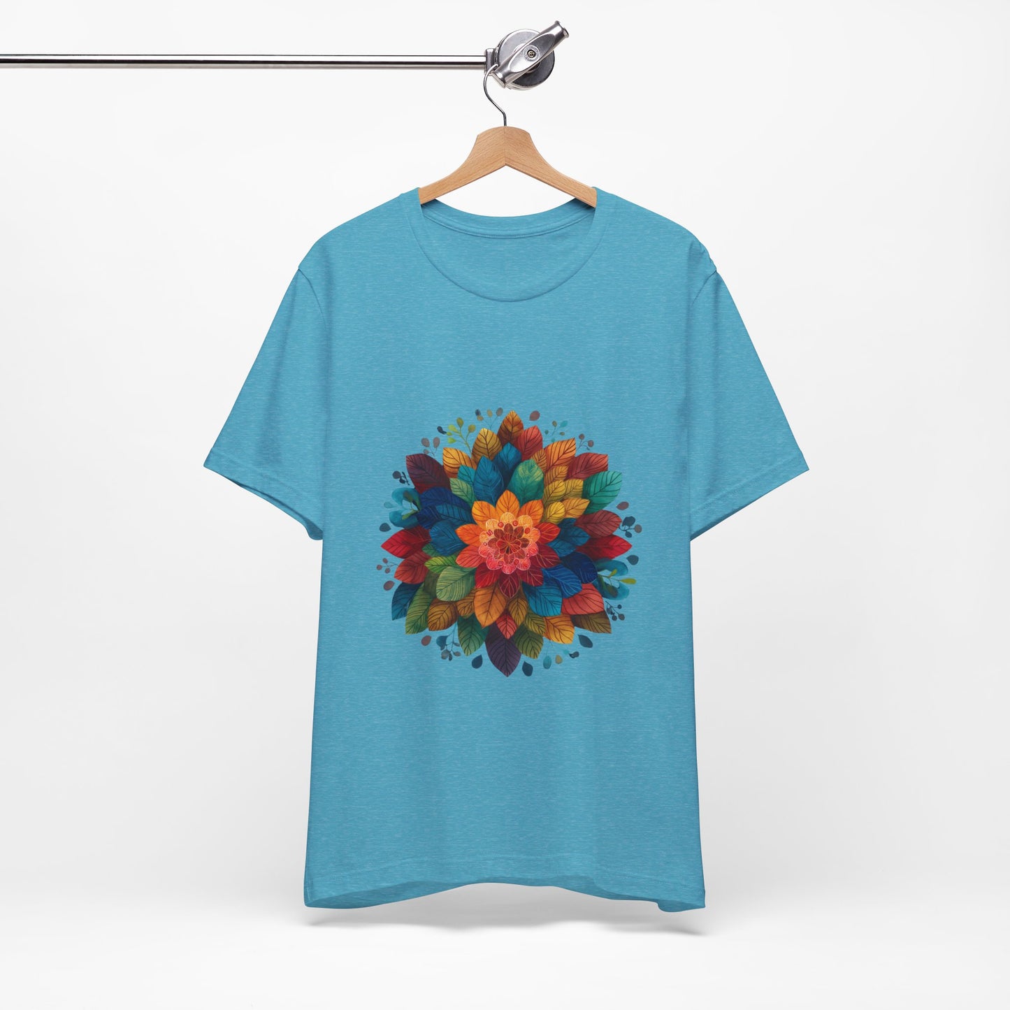 Vibrant Mandala Yoga Unisex Tee I Colorful Graphic T-Shirt I Nature Lover Gift I Yoga Self-Care Meditation Apparel