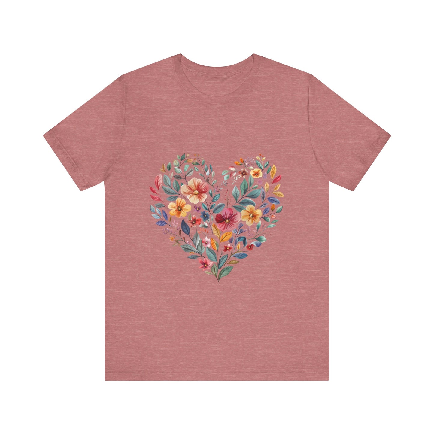 Floral Heart Mandala - Unisex Yoga Tee I Mindfulness T-Shirt for Yogis  I Meditation Gift I Self-Care Apparel