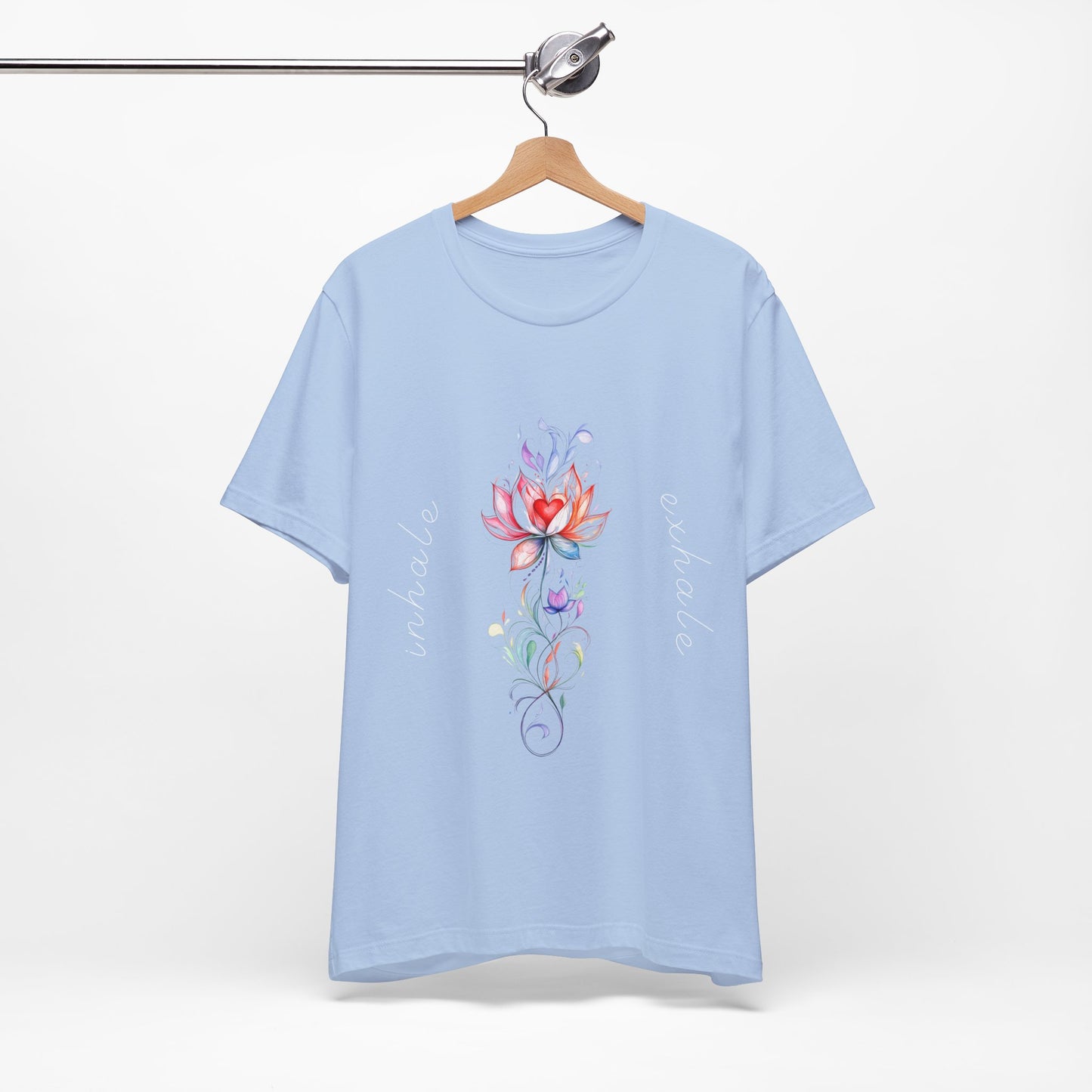 Lotus Flower Inhale Exhale Unisex Yoga Tee | Inspirational T-Shirt I Yoga Mindfulness  Apparel I Self-Care Meditation Clothing