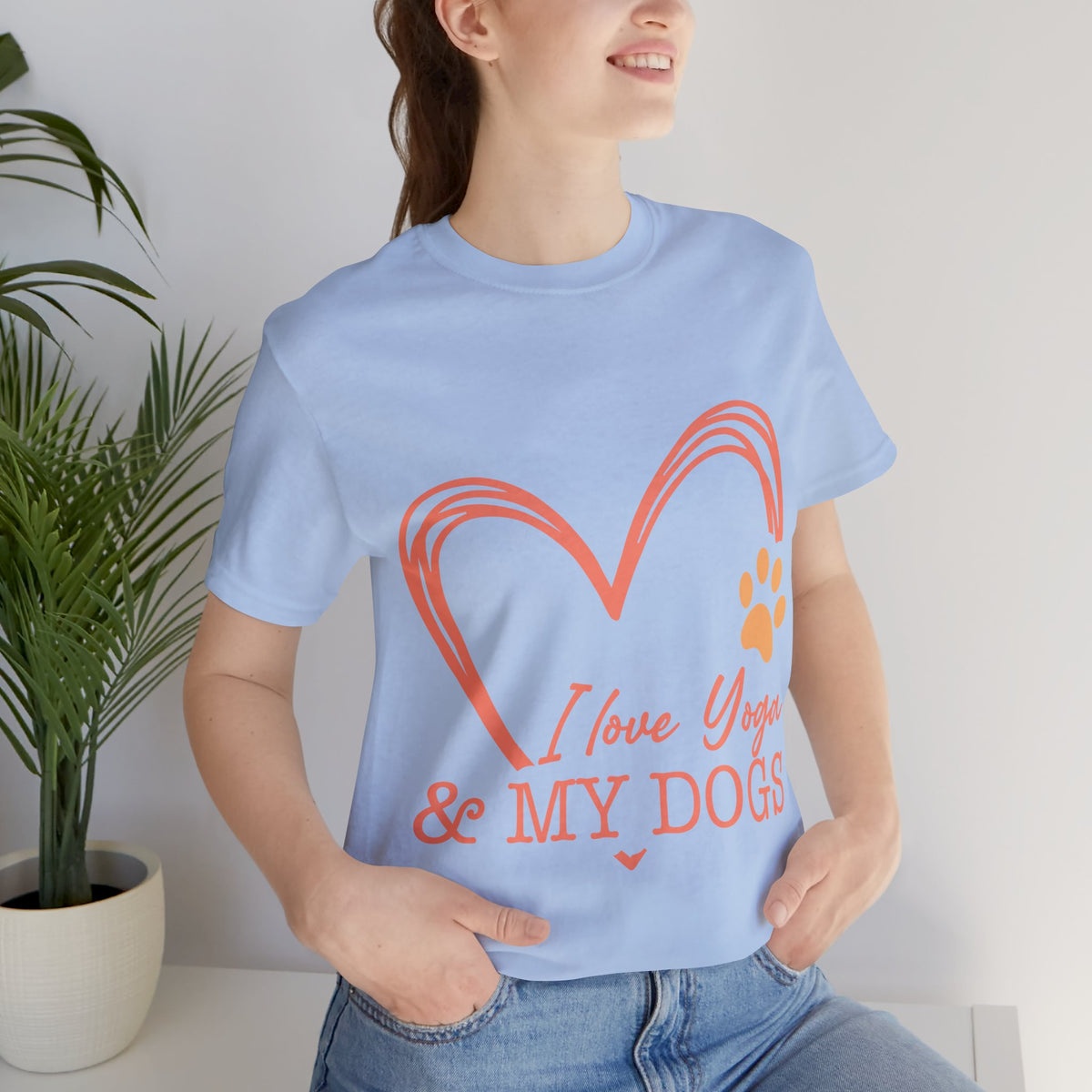 I Love Yoga & My Dogs T-Shirt - Dog Lover Shirt I Cute Yoga Tee I Meditation Gift For Yogi