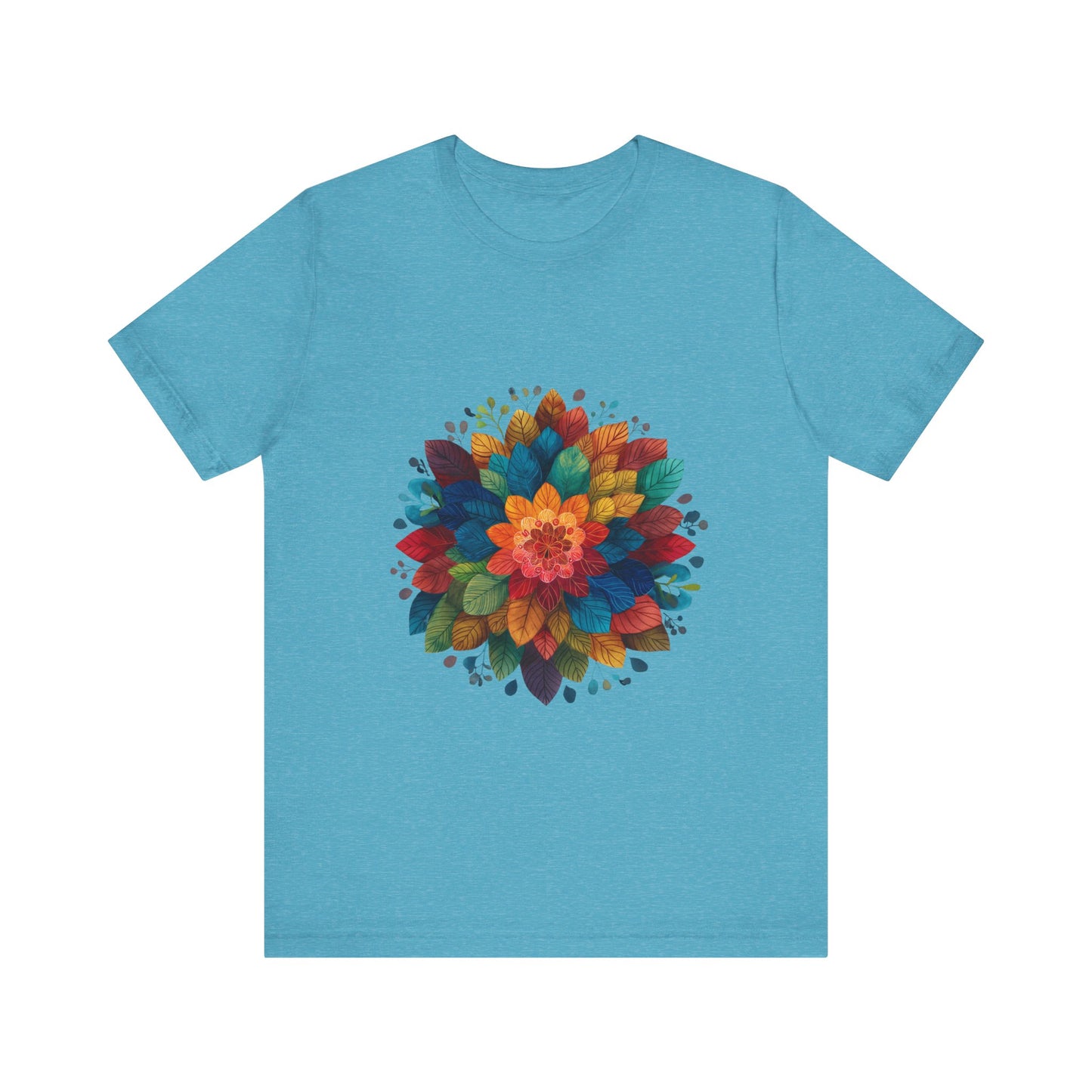 Vibrant Mandala Yoga Unisex Tee I Colorful Graphic T-Shirt I Nature Lover Gift I Yoga Self-Care Meditation Apparel