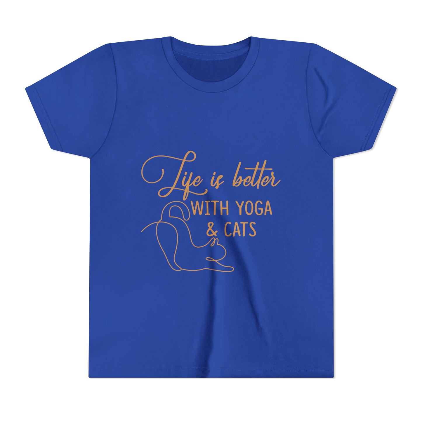 Kids Yoga T-Shirt — "Life Is Better With Yoga & Cats" I Kids Yoga & Cat Lover Shirt I Meditation Gift For Kids
