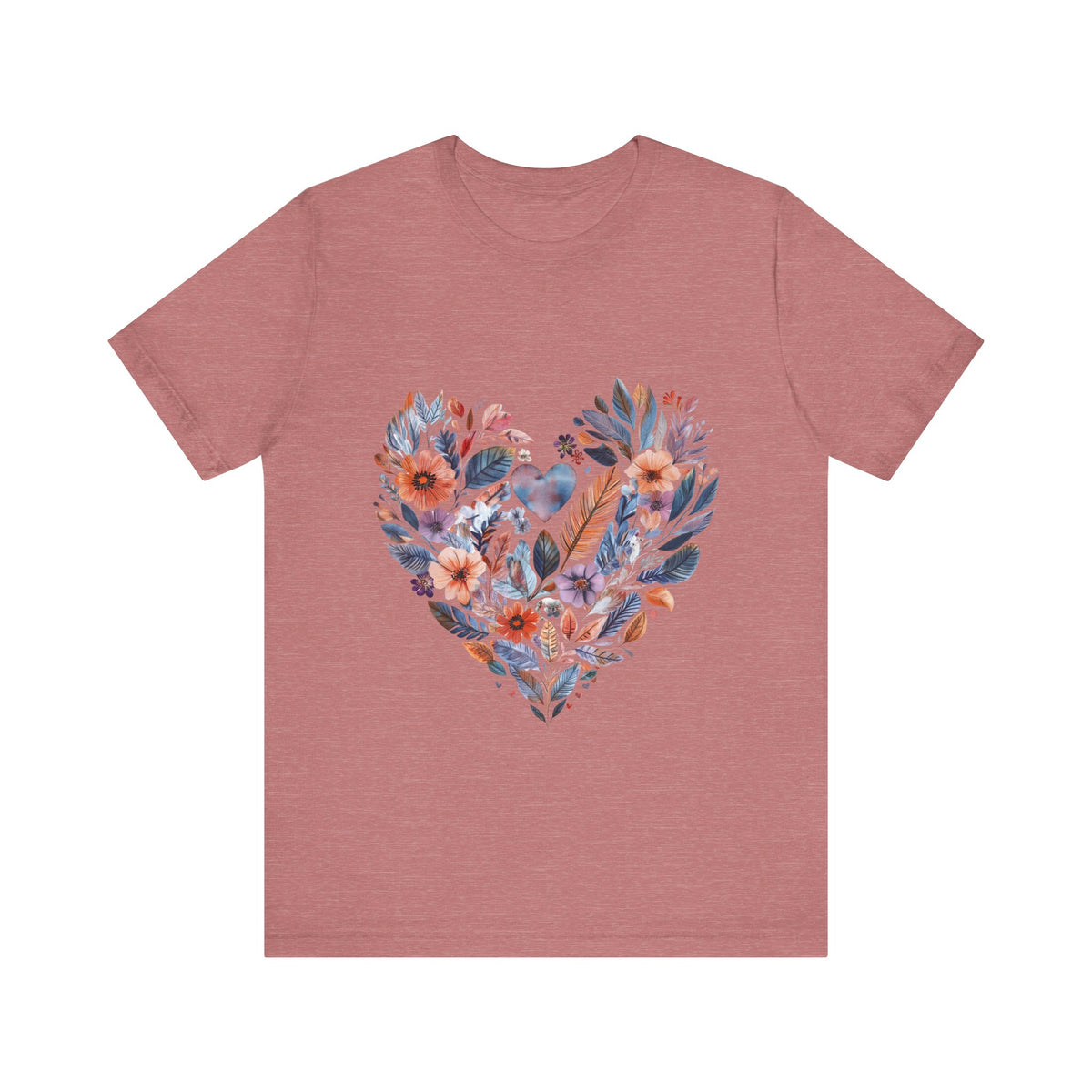 Floral Heart Yoga T-Shirt - Watercolor Mandala Shirt I Meditation Shirt I Namaste Tee For Yogi
