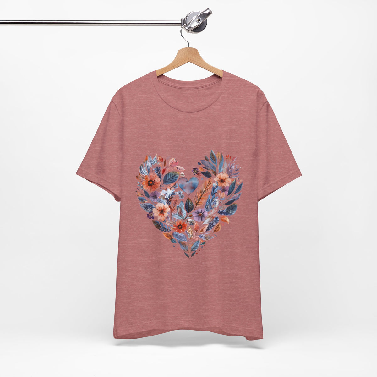 Floral Heart Yoga T-Shirt - Watercolor Mandala Shirt I Meditation Shirt I Namaste Tee For Yogi