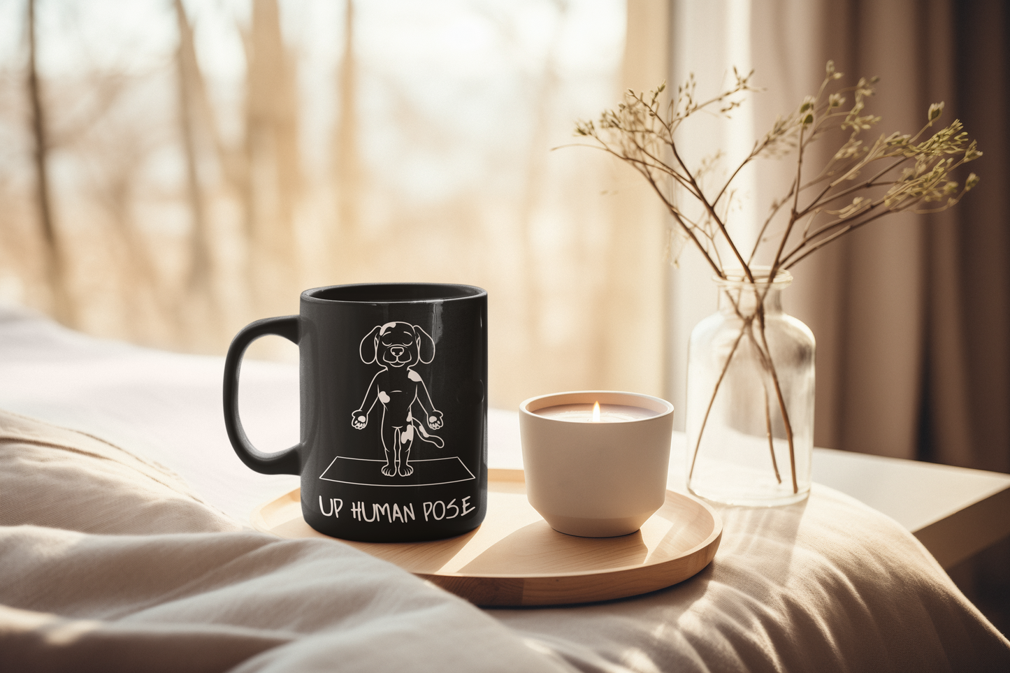 Up Human Pose - Funny Dog Yoga Mug I Unique Coffee Cup for Dog Lovers I Gift for Pet Owners I Cute Yoga Mug I Home Office Decor I Animal Enthusiast Gift